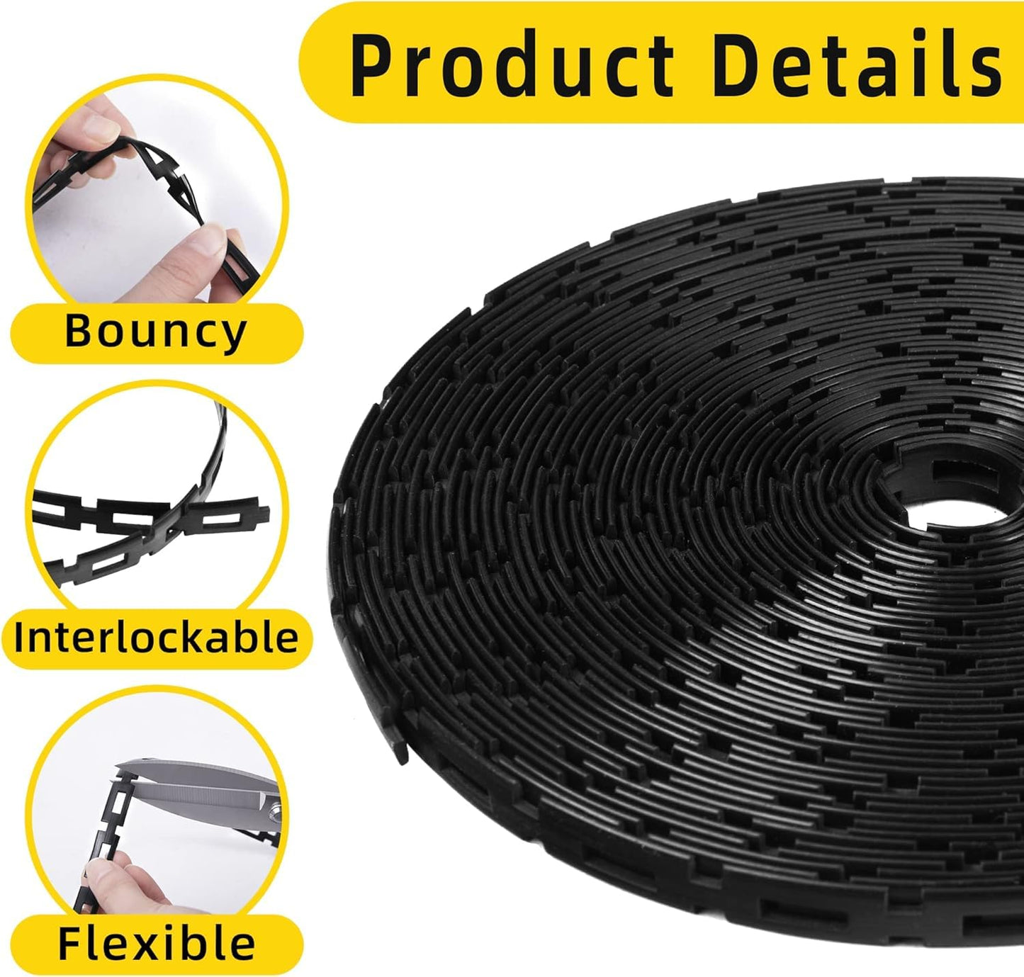 codree 2 Pcs 50Ft Plastic Chain Lock Tree Tie, 1/2 Inch Wide Adjustable Tree Support Straps for Staking, Flexible Cable Plant Trees Ties for Leaning Tree Garden Accessories