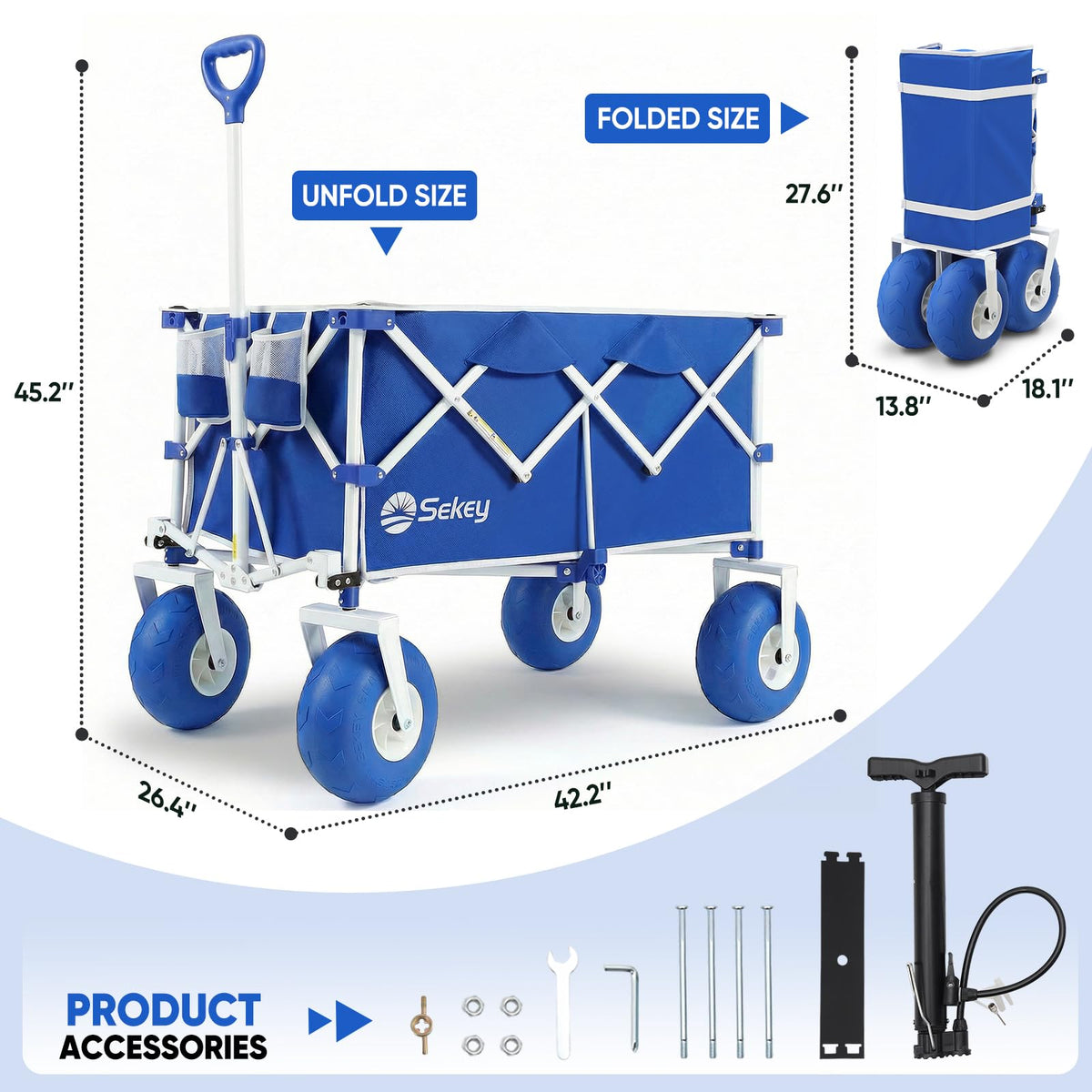 Heavy Duty Beach Wagon with 9" Big Sand