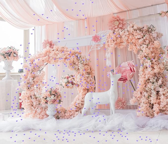 ONLYKXY 200Pcs Sponge Decor Flower Heart Shape Petals Table Wedding Decoration Glitter Confetti for Wedding Party Valentine's Day Scatter Ponge Petal Confetti (Purple)