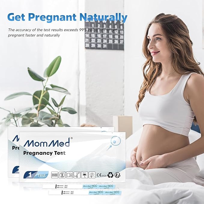 MomMed Pregnancy Test, 30 HCG Pregnancy Test Strips for Early Detection, Over 99% Accurate, 30 Free Urine Cups, Bulk Pregnancy Tests for Home Use, Pruebas de Embarazo