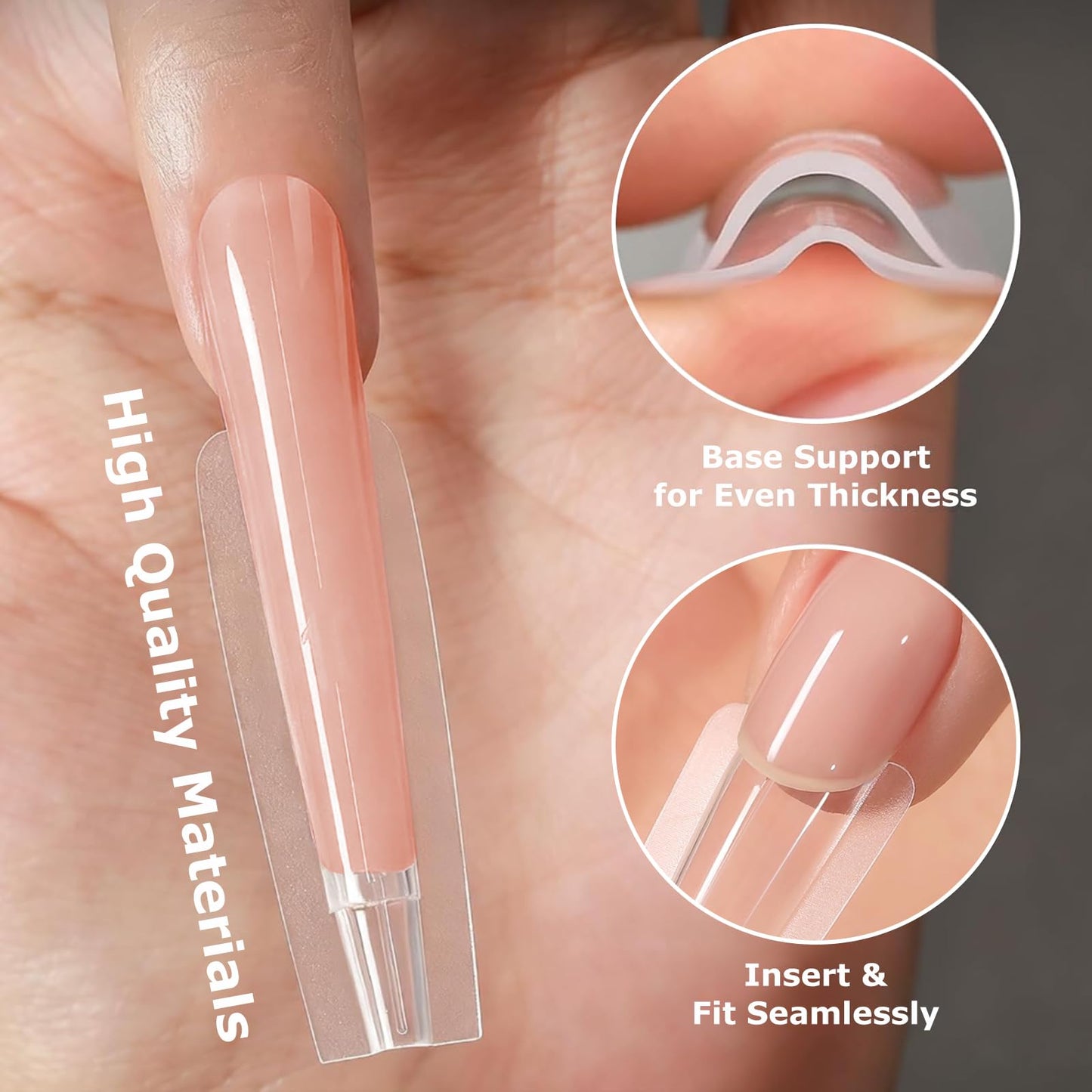 C12rtive Sandwich Nails Dual Forms,280Pcs Reusable Nail Extension Forms with Silicone Polygel Stick,Easy Demolding & Intuitive Operation for DIY & Professional Use