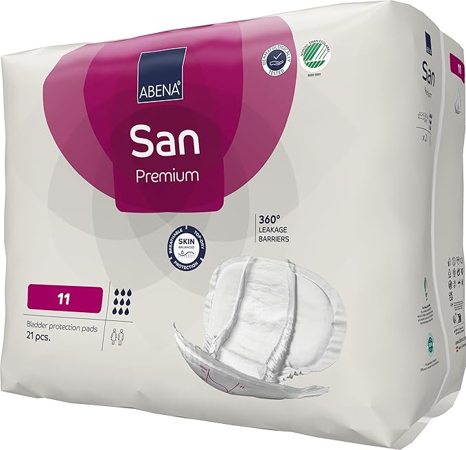 Abena San Premium Incontinence Pads, Heavy Absorbency, (Sizes 8 to 11), Size 11, 168 Count