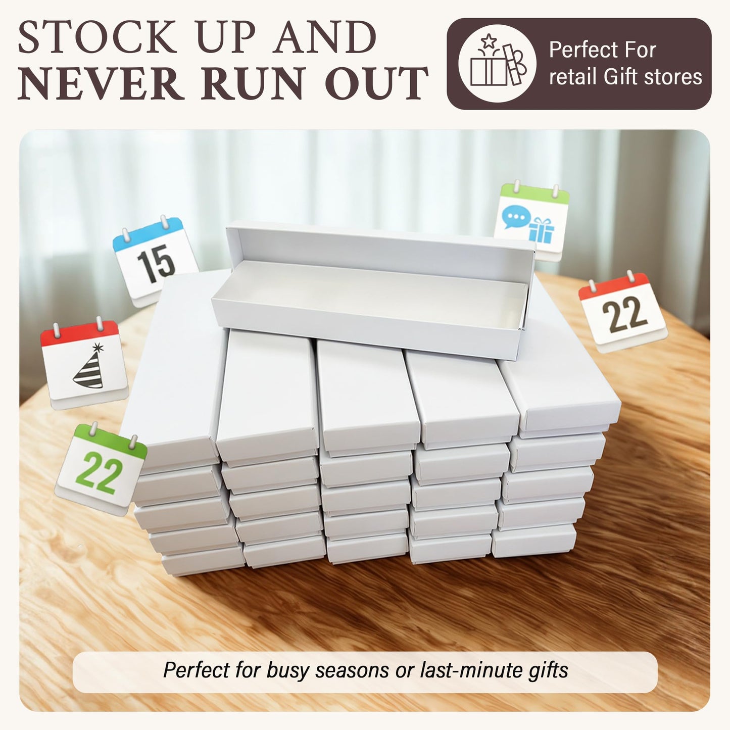 RJ Displays-10 Pack Jewelry Boxes Cotton Filled Assorted Mixed Gift Box Set for Ring, Pendants, Necklace, Bracelets Watch (White)