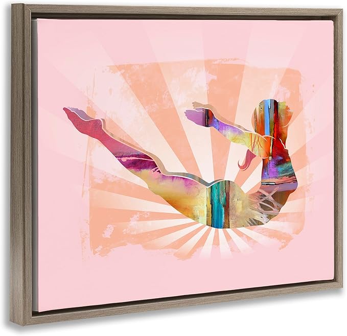 Stupell Industries Abstract Mindfulness Exercise Framed Floater Canvas Wall Art Design by Tim Parker, Brown Floater Frame, 21 x 17