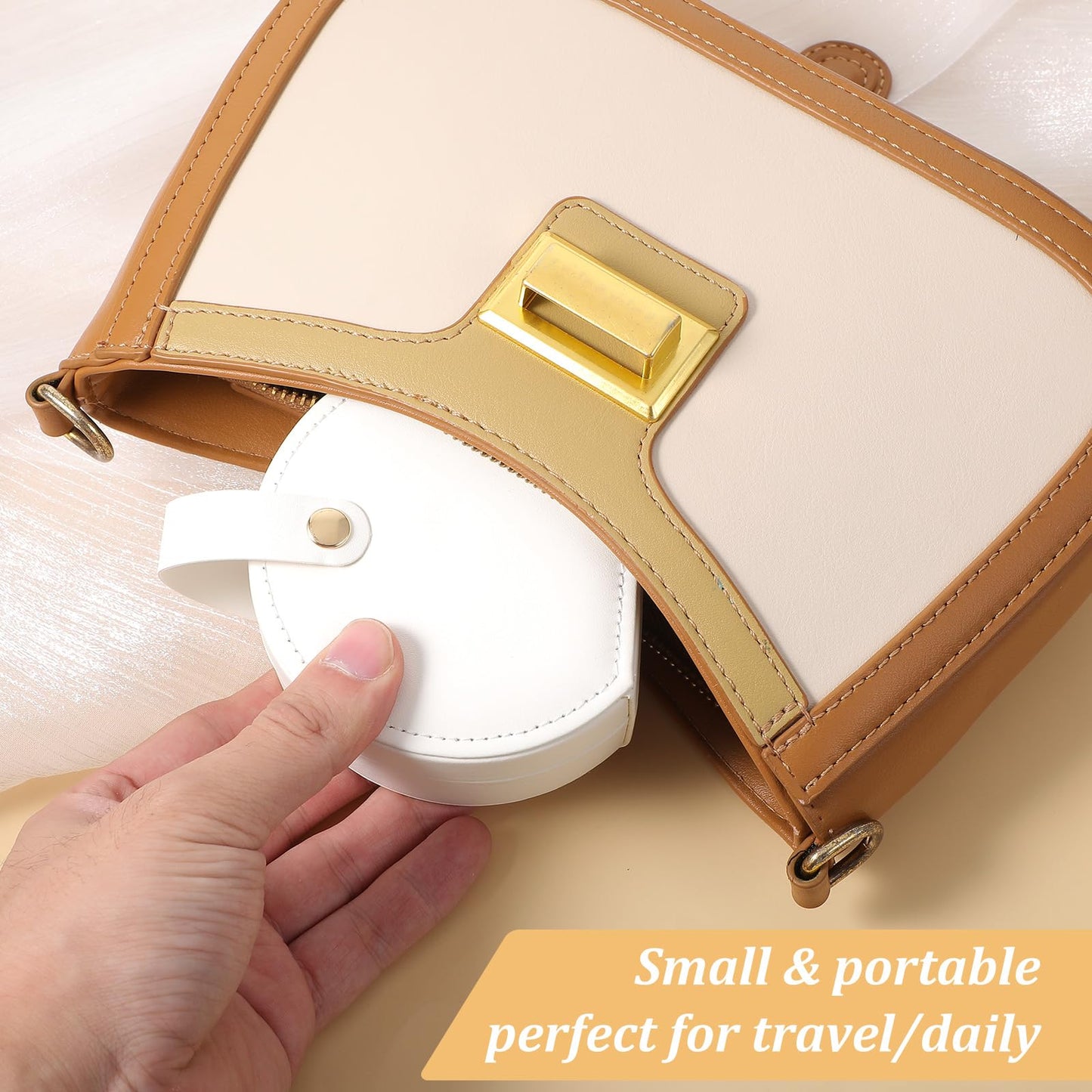 Kifmurase 6Pcs Travel Jewelry Case, Mini Leather Bridesmaid Jewelry Gift Box, Bulk Small Earring Storage Organizer, Elegant Half-Moon Design Box, Personalized Gifts for Women