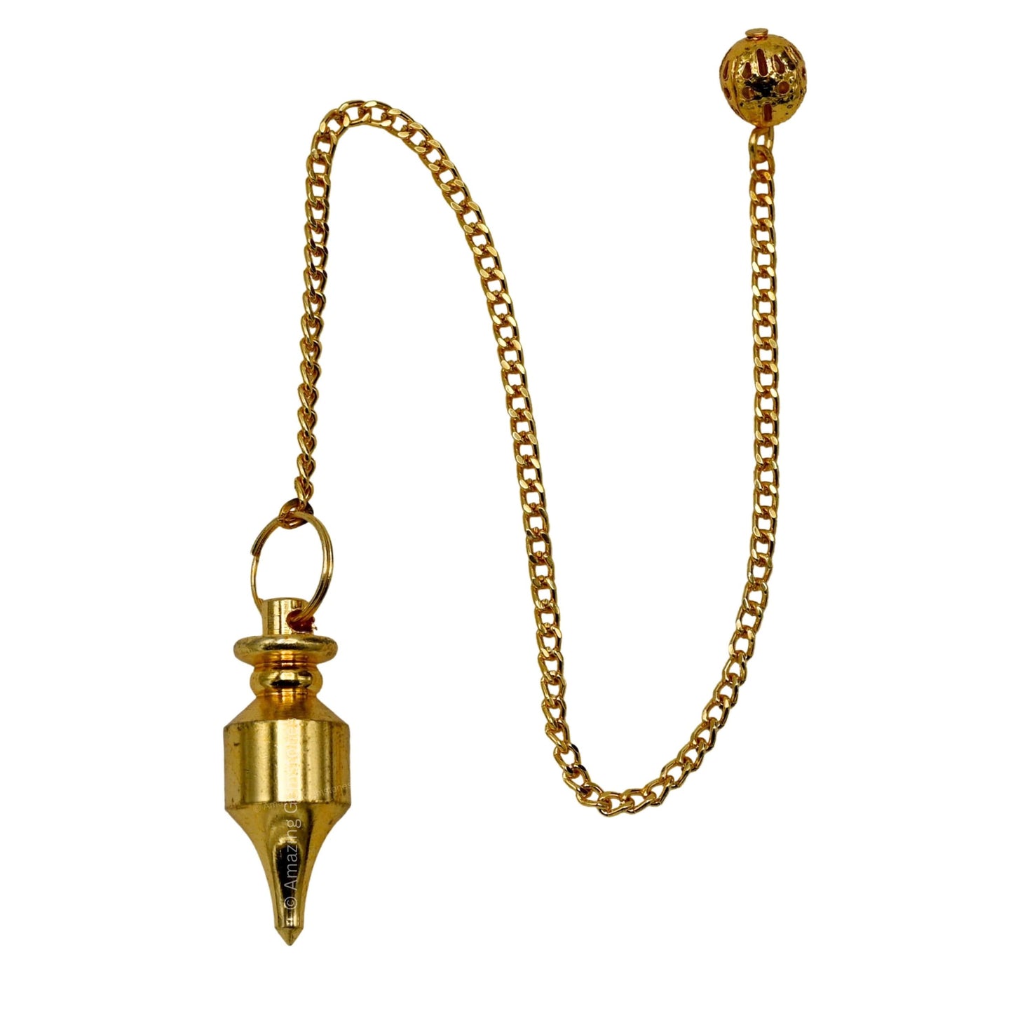Amazing Gemstone Healing Metal Pendulums for Divination, Gold Long Point Steel Copper Pendulum High Energy Pendulo de Bronce Pendulos de Mesa MP32