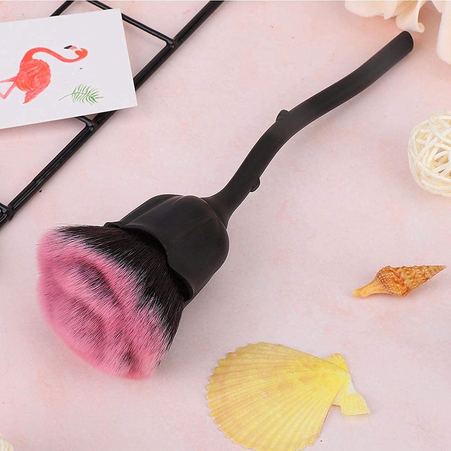 DANNEASY 2pcs Nail Dust Brush Rose Nail Brushes for Cleaning Dust Nail Powder Brush Nail Duster Makeup Blush Brush Acrylic Nail Art Brushes Nail Tools Kit