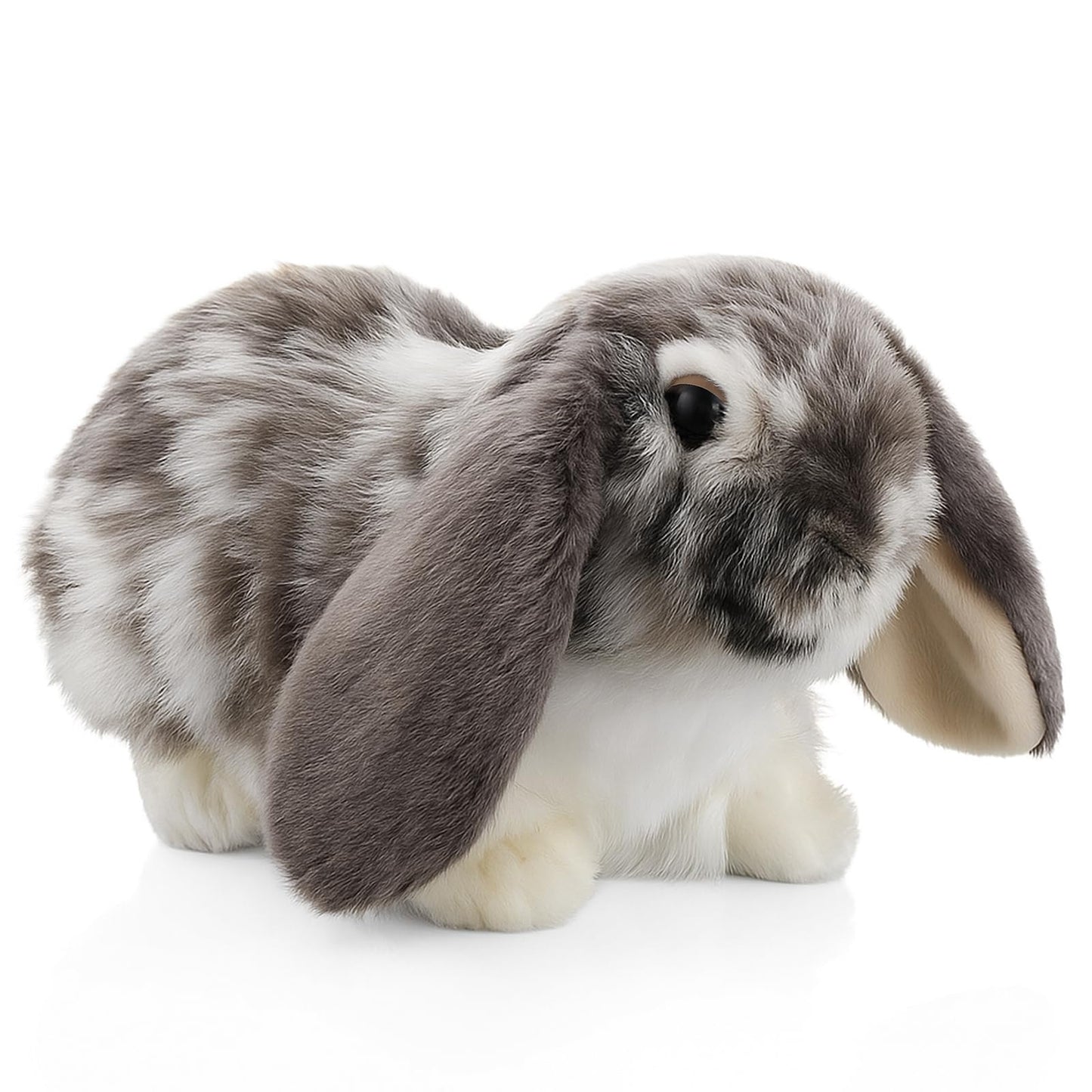 JolliLudo Eater Dutch Lop Eared Rabbit Ornament Cute Stuffed Animal Fluffy Rabbit Animal Realistic Bunny Cute Stuffed for Xmas Gift Friends 9.8 Inches(Soft,1 Pcs)