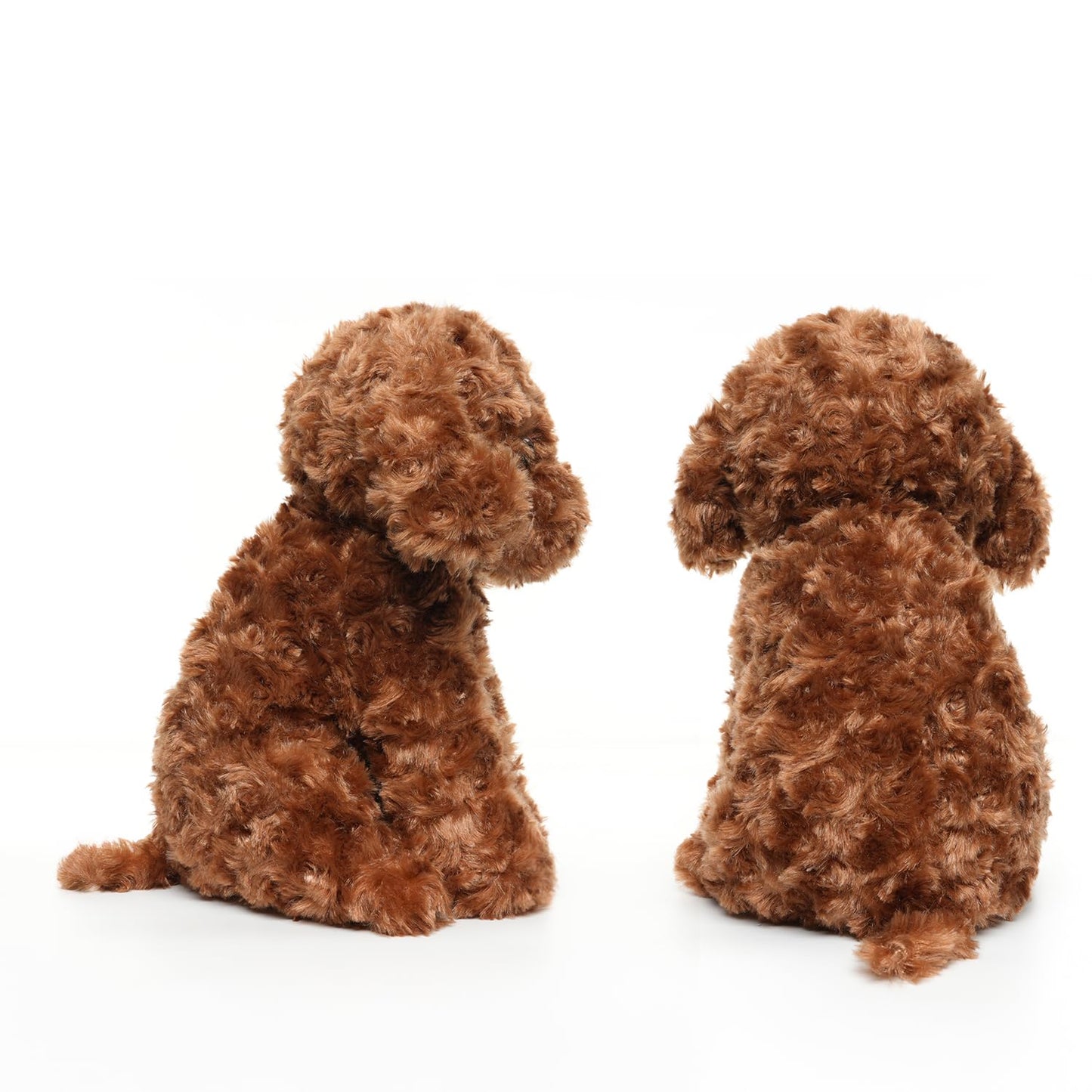 WEIGEDU Labradoodle Plush Toy, Fluffy Red Poodle Stuffed Animal with Clothes, 12.6" - Perfect for Kids, Babies, Birthday