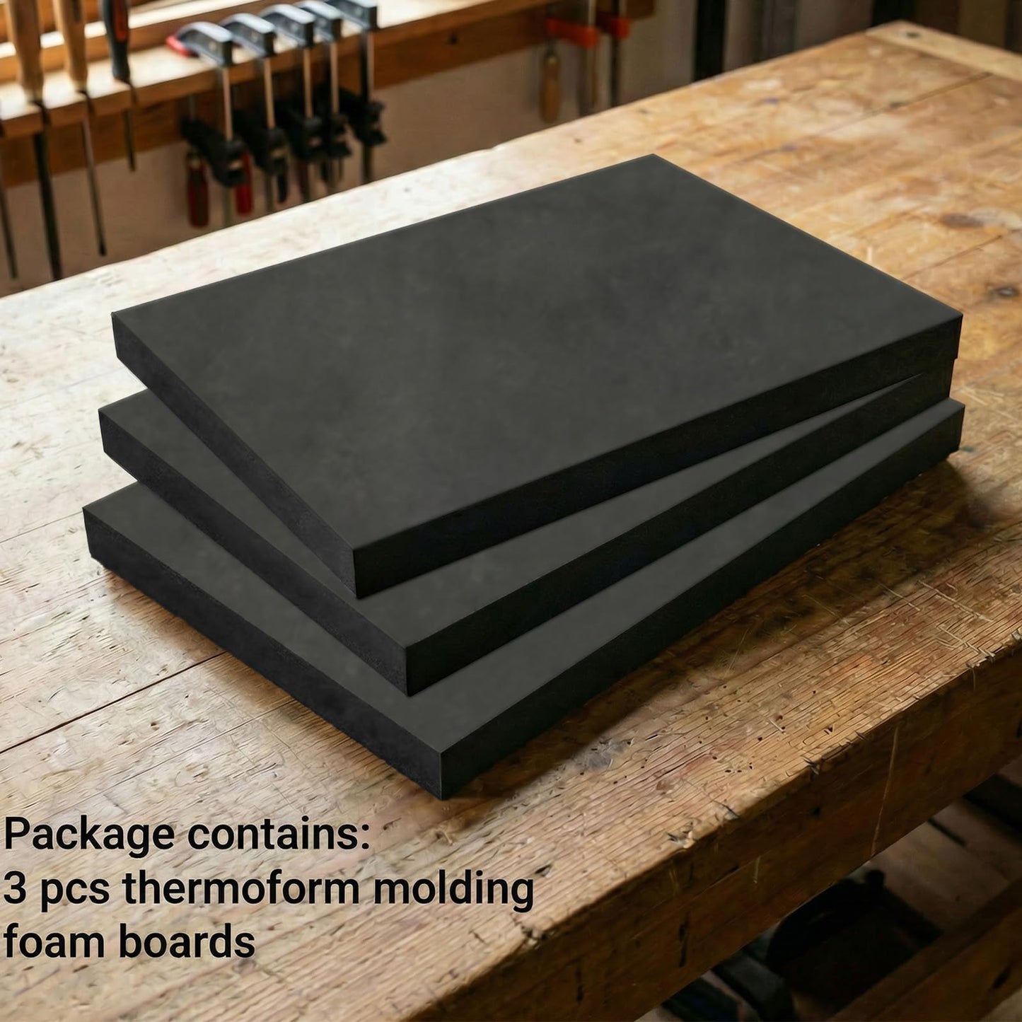 ENIPEDITA 3 Pcs Thermoform Molding Foam Sheet, Black Press Thermoform Sheet for Making DIY Crafts Sheath and Holster Board Molding Sheath(12 x 8 x 1 Inch)
