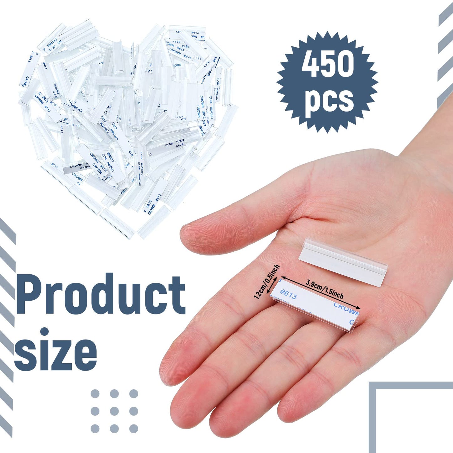 Tatuo 450 Pcs Earring Card Adapter Bulk Self Adhesive Lip Adapter Plastic Lip Hanger for Earring Card Necklace Jewelry Display, 1.54 x 0.43 inch