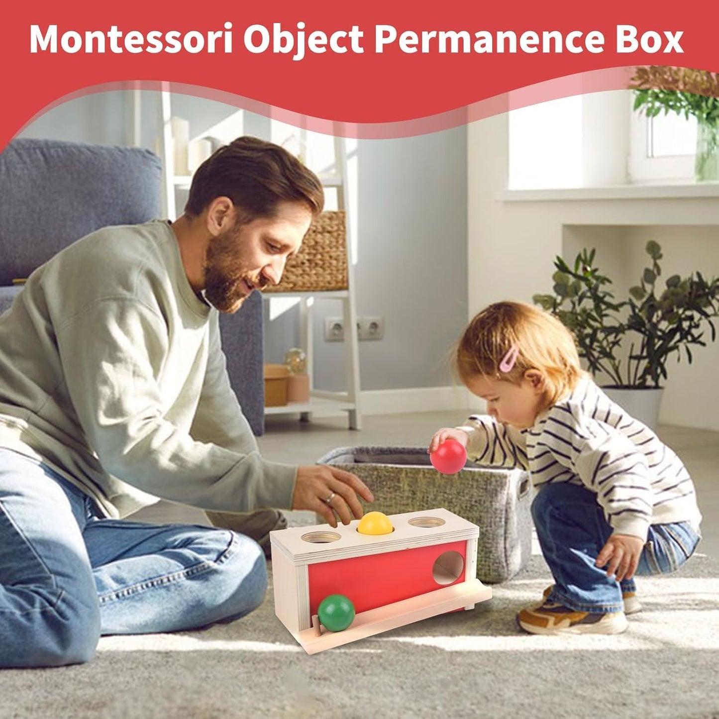Smartwo Montessori Toys Object Permanence Box, Ball Tracker Drop Push Toy for Baby Toddler Kid Preschooler 1-3,Early Learning Activity, Educational Cause and Effect Game,Gift for Boys Girls