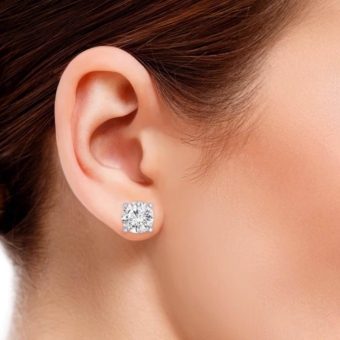 1 Carat Platinum IGI Certified LAB GROWN Round Cut Diamond Stud Earrings for Women 4 Prong Screw Back for her MADE IN USA (E-F Color, VS1-VS2 Clarity)