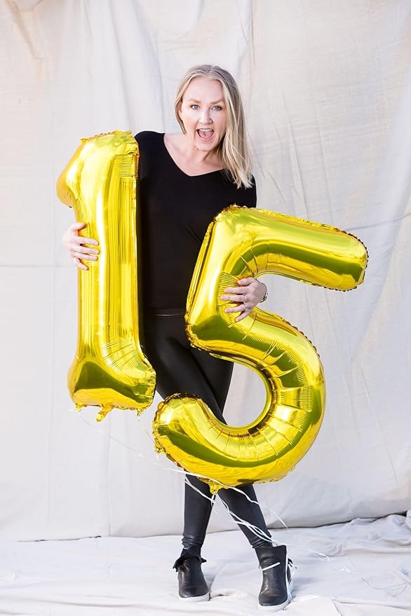 40 Inch Gold 1 Balloon for First Birthday, Gold One 1st Number Balloon Birthday Decorations, 10th 21st, Giant Number 1 Balloon
