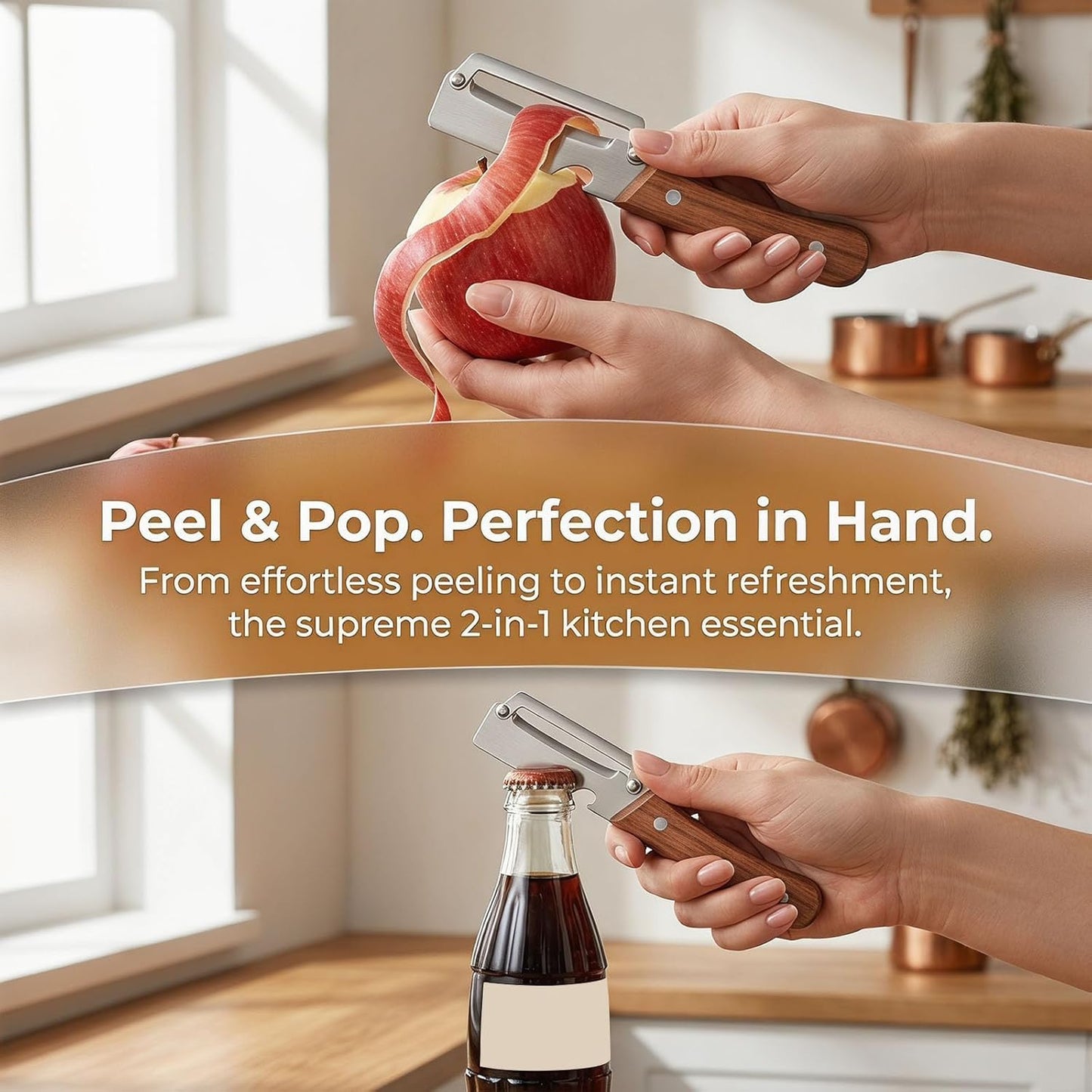 2pcs 2 in 1 Multi Functional Vegetable Peeler, 2 in 1 Fruit Peeler and Bottle Opener,Sturdy and durable, Suitable for potatoes, vegetables, apples, carrots, etc