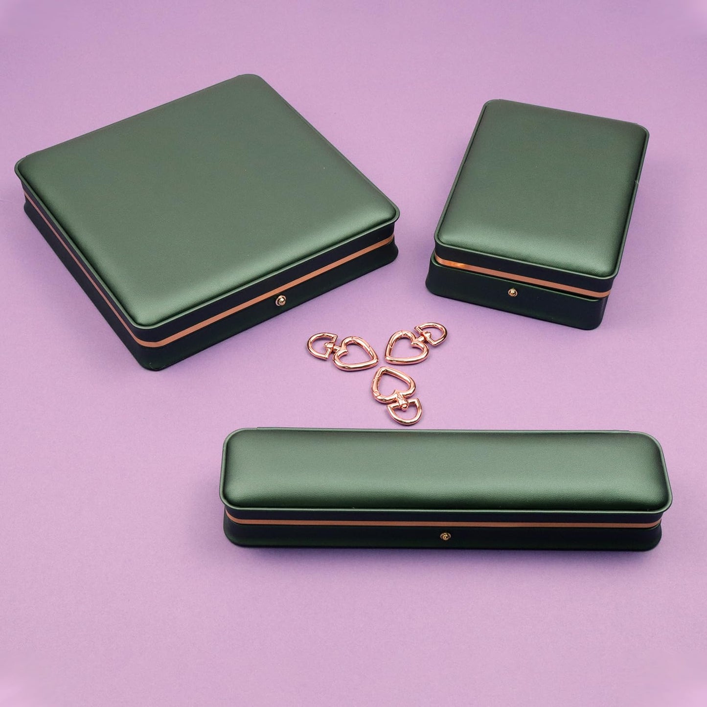 MY MIRONEY Big PU Leather Wedding Jewelry Sets Box Blackish Green Necklace Earring Ring Display Case Bracelet Storage Holder Jewelry Box Storage Organizer (7.48" x 7.48" x 1.57")