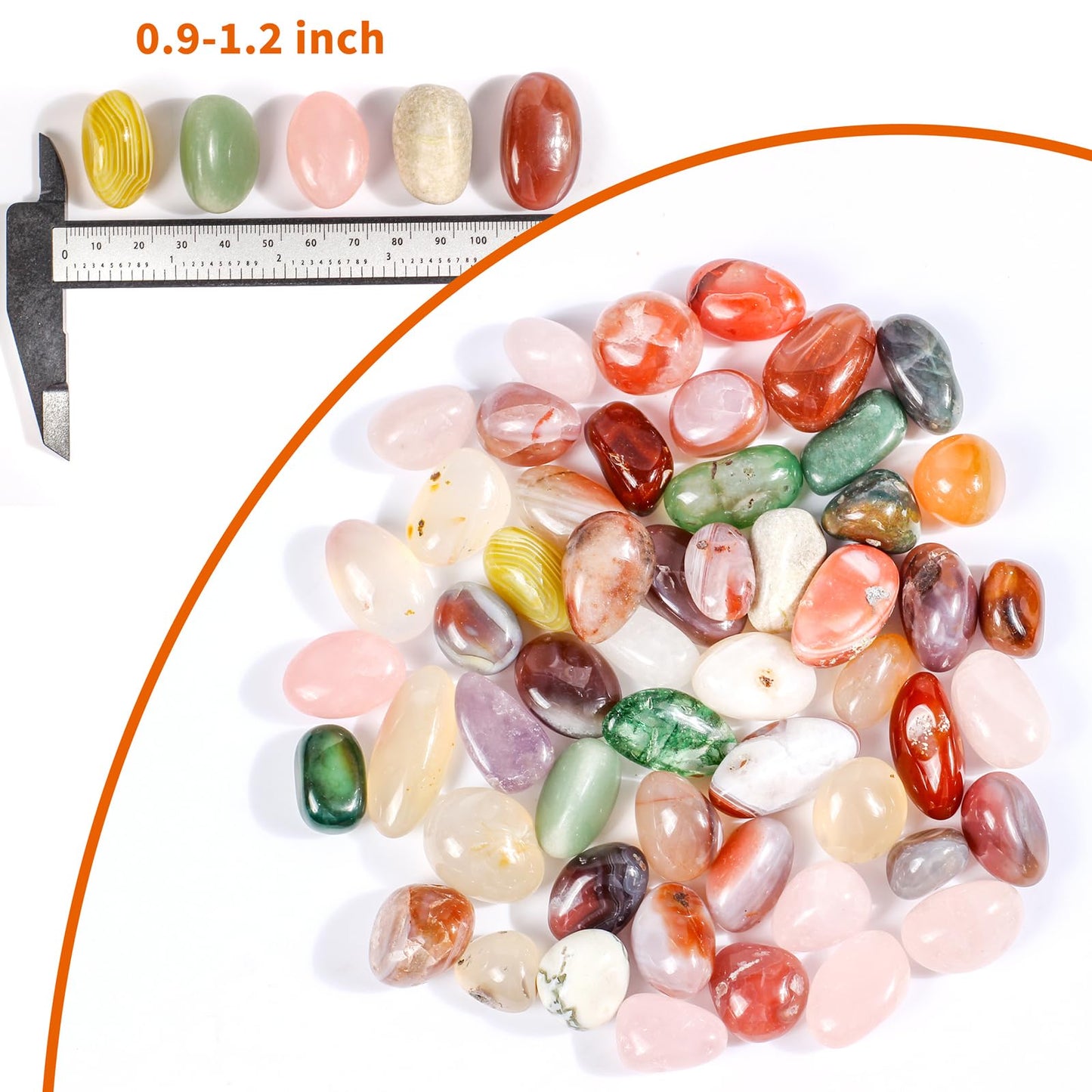 Natural Crystal and Healing Stones Set,36 Pc Agate Stones Rock Gemstones,Witches Reiki Energy Balancing Meditation Divination Home Decor DIY