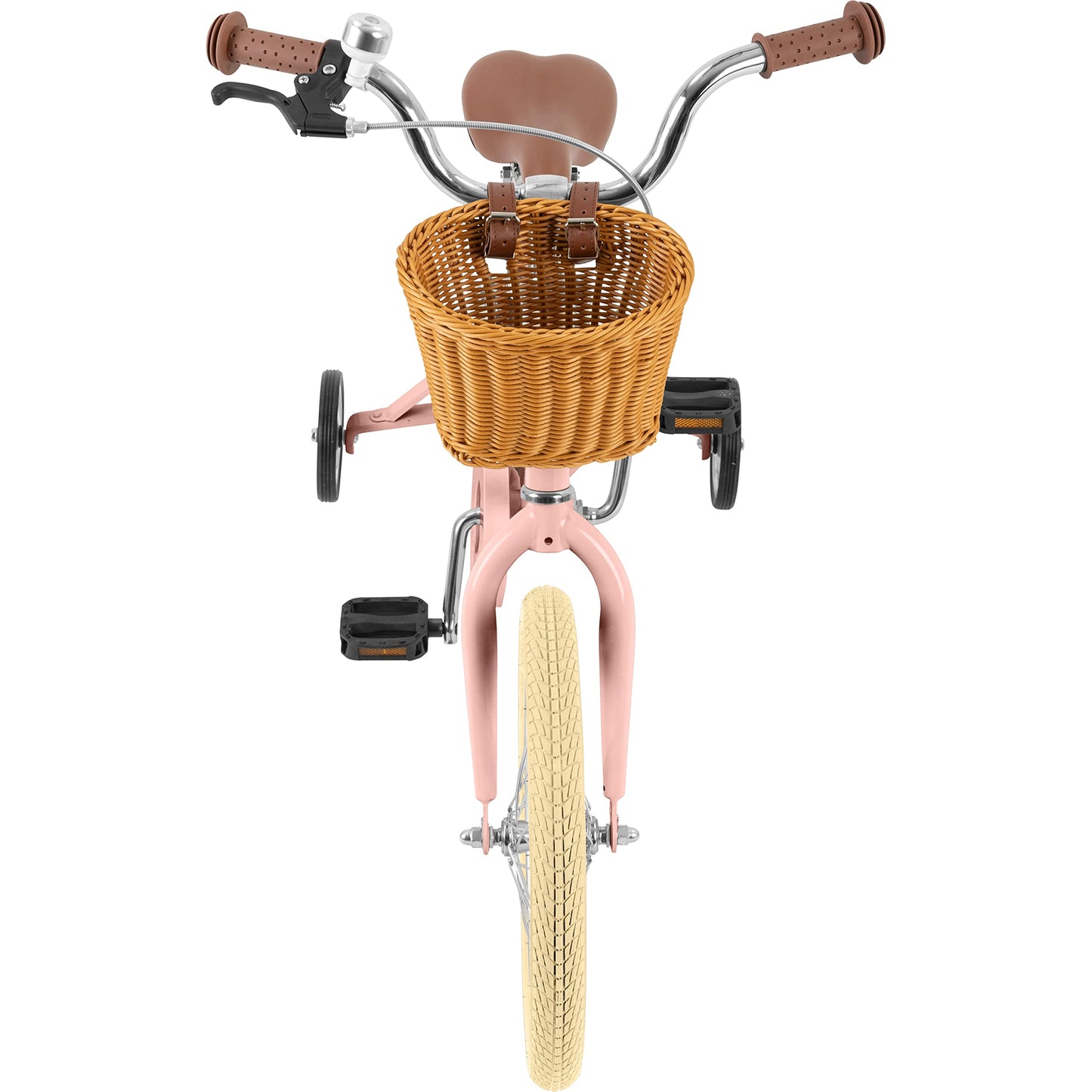 Retrospec Beaumont Mini 16in Kids Bike with Training Wheels & Basket - Beginner Bicycle for 4-6 Year Olds, Low-Profile Frame, V-Brakes & Safety Bell