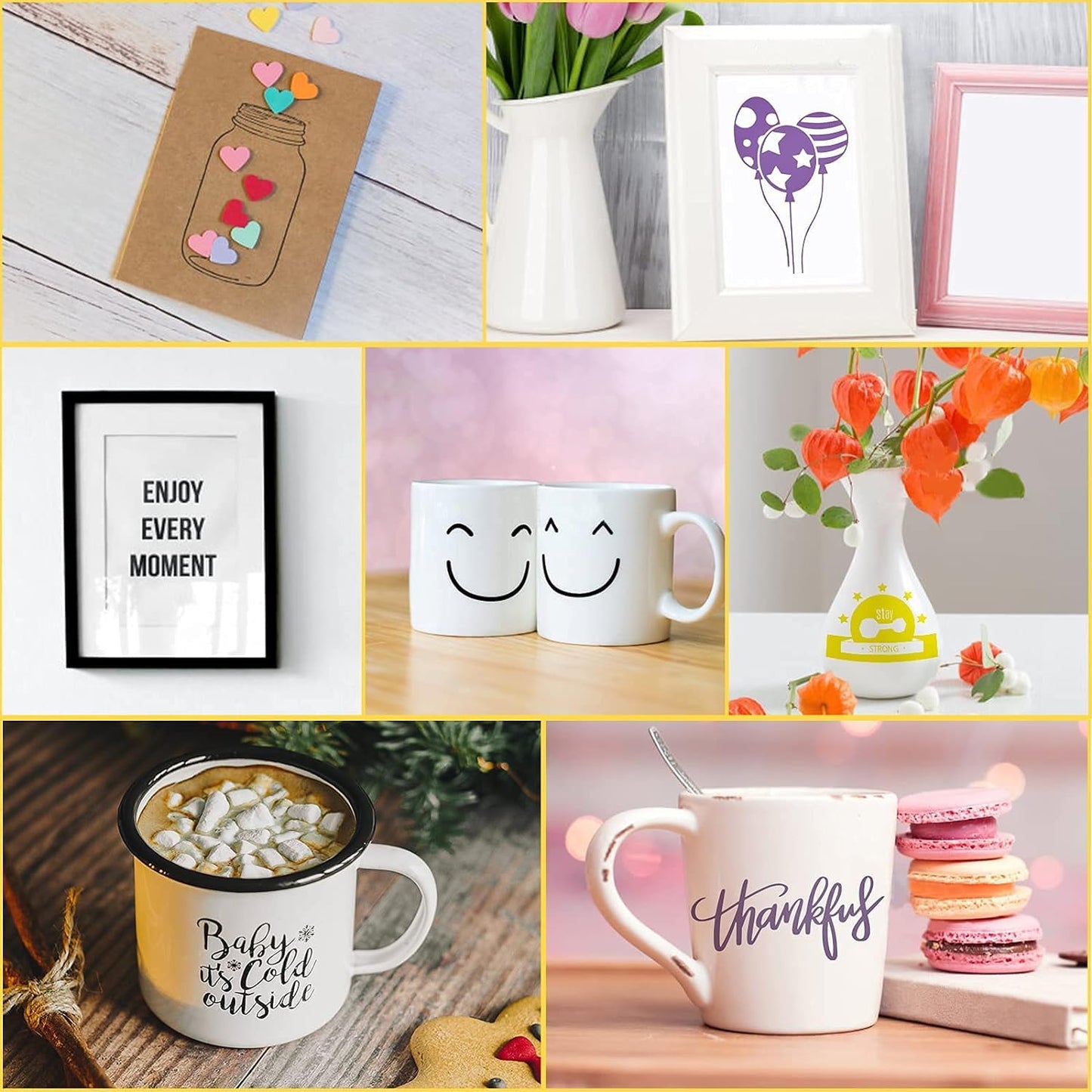 Huaxing Permanent Adhesive Vinyl Bundle - 90 Pack Vinyl Sheets (12”x12”, Glossy, Matte, Metallic) for Most Cutting Machines and Party Decoration, Sticker, Craft Cutter, Car Decal.