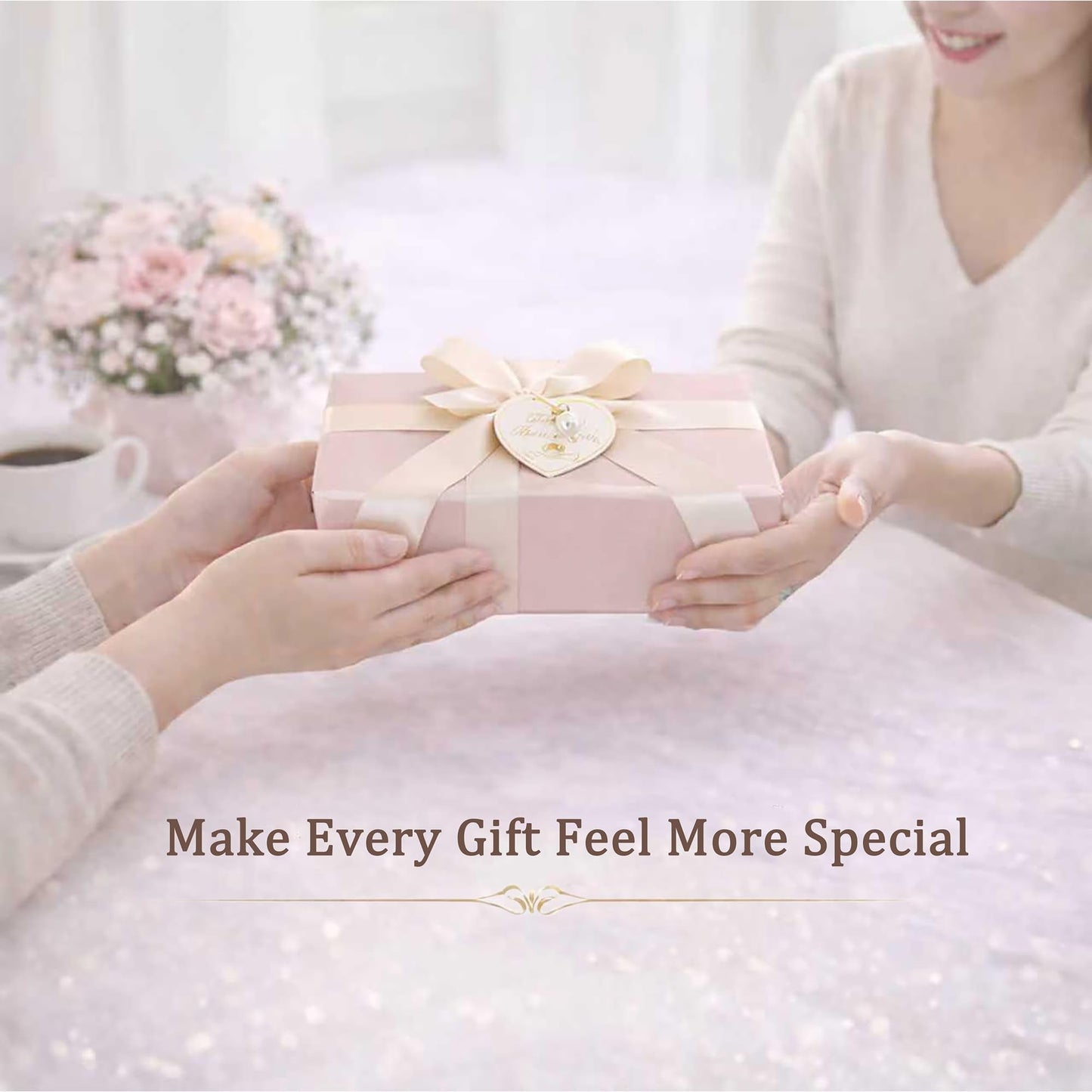 Surperry WOW Magnetic Gift Box, Small Pink Elegant Gift Box, Ready-to-Gift Set for Thoughtful Gifting