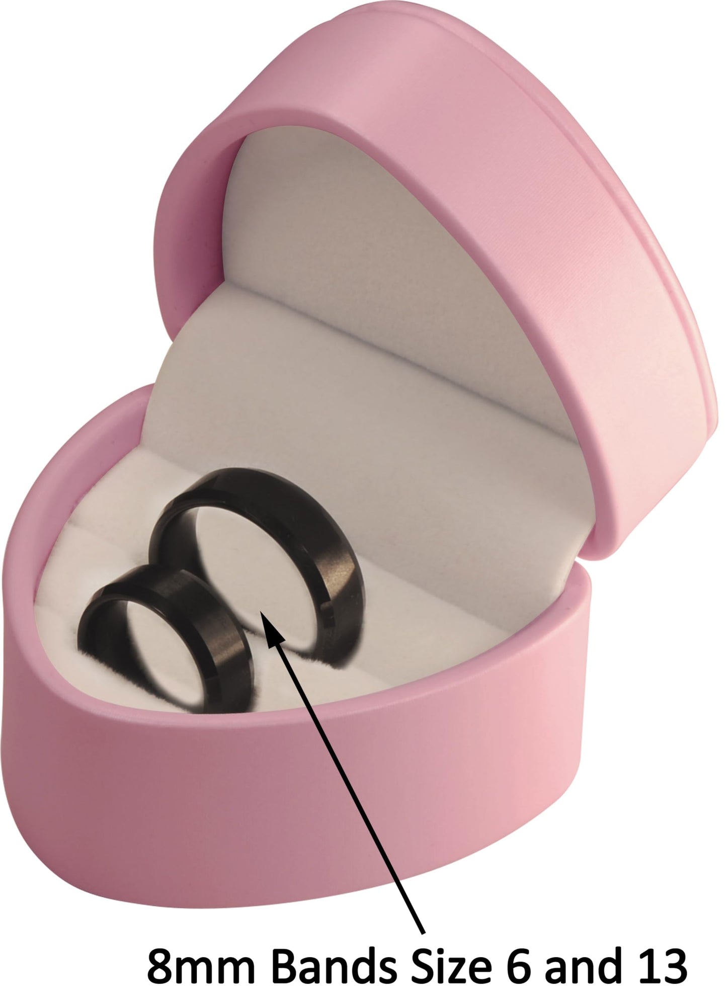 LAODA Heart Shaped Double Couple Ring Box for Wedding & Engagement - Premium PU Leather Two Slot Ring Jewelry Gift Box for Women & Men for Wedding Day Ceremony (1, Pink)