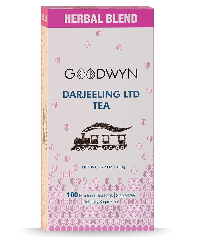 Goodwyn Second Flush Darjeeling Black Tea – 100 Plastic-Free, Individually Wrapped Tea Bags | Low Caffeine, Sugar-Free, Fruity Floral Muscatel Taste | Daily Tea, Premium Indian Origin Chai | Tea Sampler Gift Set, Eco-Friendly, Organic Black Tea