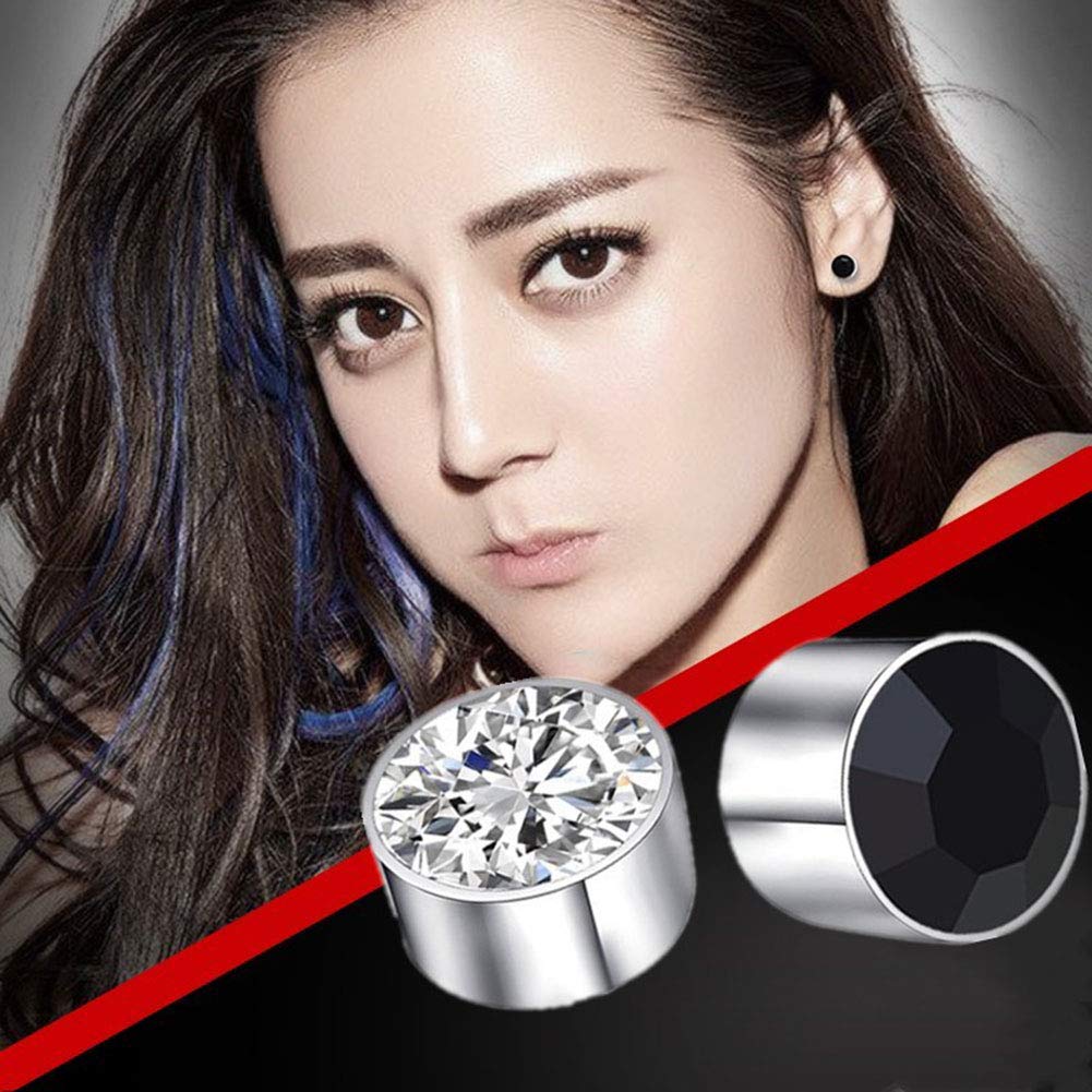 Spiritlele 12 Pairs Colors Crystal Magnetic Earrings Fake Stud Earrings Clip on Non Piercing Earrings Set (12 colors)