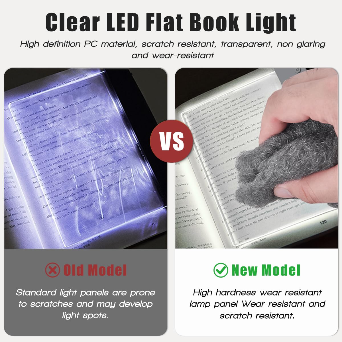 DEYOT Flat Book Light,2026 Upgrade, Book Light Treasure Box, Reading in Bed at Night with 3 Colors & Timer, Dimmable Panel Plate Book Lamp Full Page Light, Bookish Gifts for Book Lovers(White)