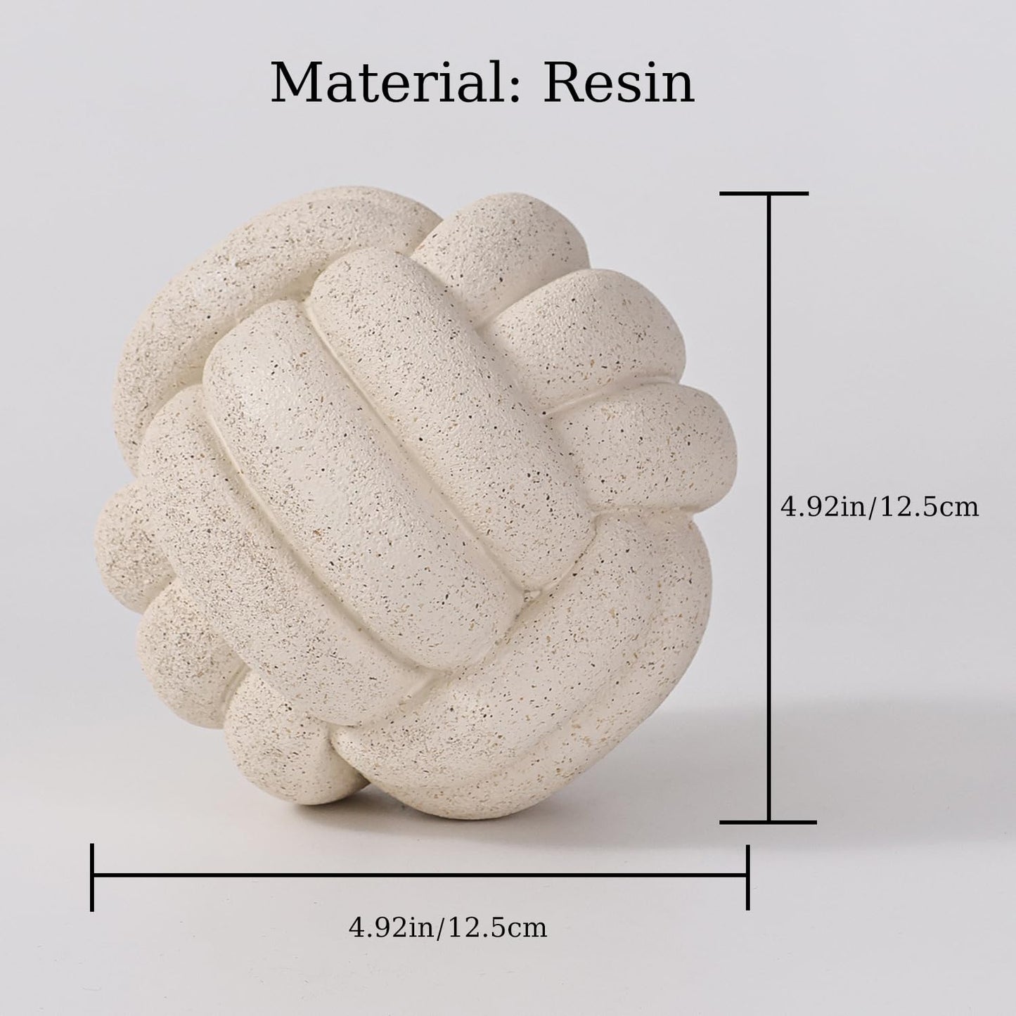 Dneuoir Knot Ball Statue Decor, Coffee Table Decor, Resin Aesthetic Decorative Accents for Book Shelf Entry Table Boho Modern Rustic Home Décor Office Living Room Decoration