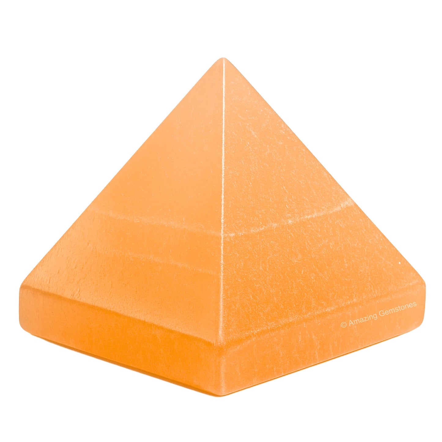 Amazing Gemstone Orange Selenite Pyramid Crystal Healing Stones - 2" Great Pyramid Figurine of Natural Stone Pyramid for Meditation, Reiki, Chakra Balancing and Crystal Pyramids Grid