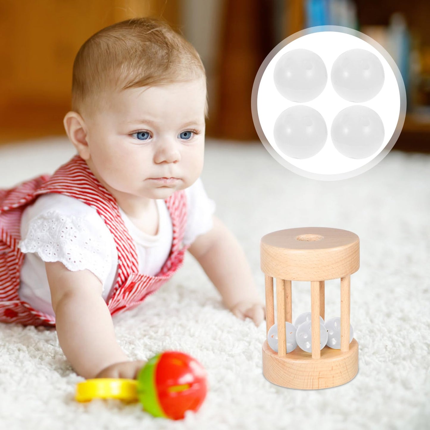 50Pcs Rattle Balls Inserts Rattle Box Repair Doll Noise Maker Noise Maker Insert Toy for Baby Pet Toy Animal Puppet Doll 24mm