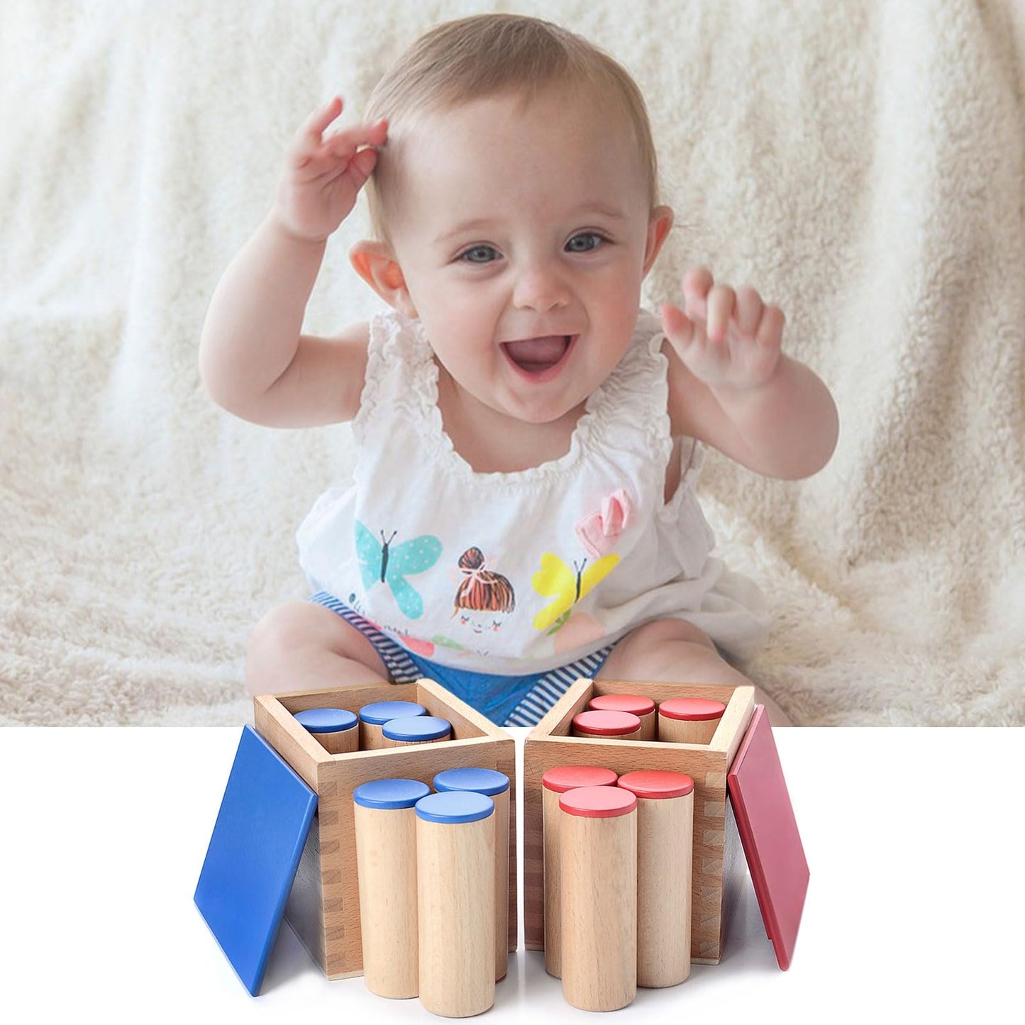 LEADER JOY Montessori Sensorial Auditory Material - Sound Cylinders Sound Boxes Kids Educational Toys for Todder