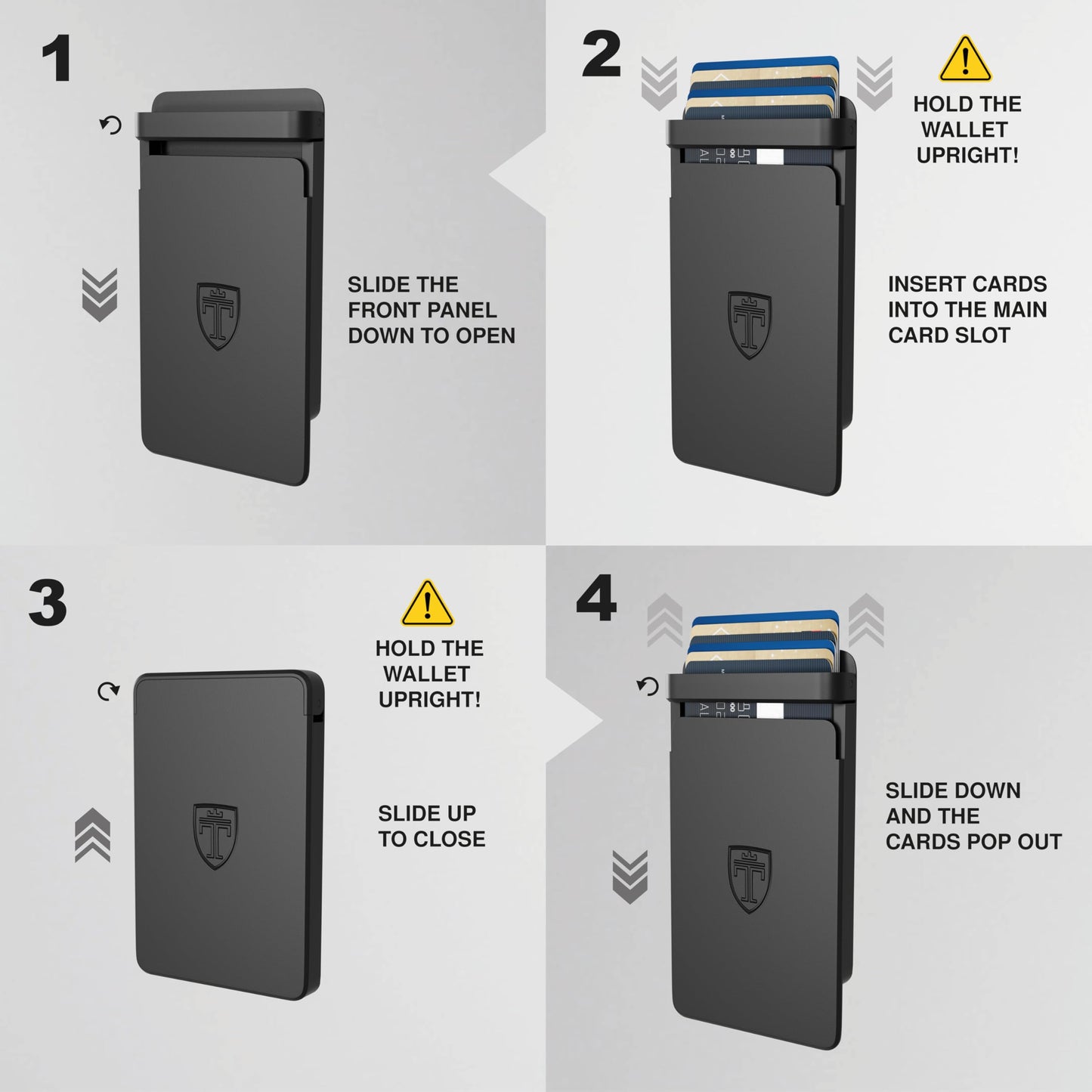 TRAVANDO SLYDE Aluminum Card Holder - RFID Blocking Slim Wallet for Men with Money Clip – Holds Up to 9 Cards – RFID Protected Credit Card Mens Wallet