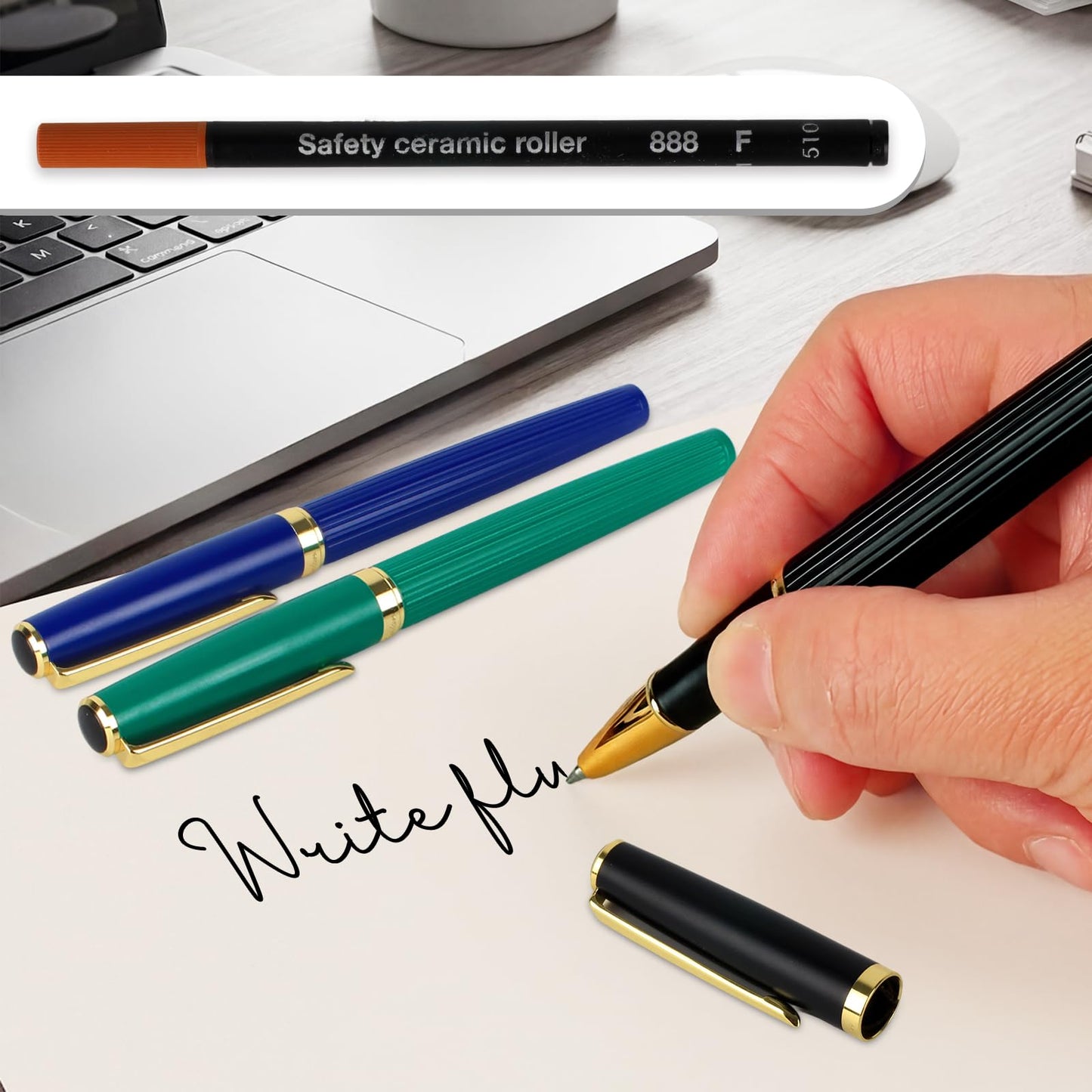 Zalantan Rollerball Pen Smooth Writing Ball Point Pens with Schmidt Refills, Luxury Metal Journal Pen Gift Box Set for teacher classmate graduation、pen for journaling Nice Fancy Luxury