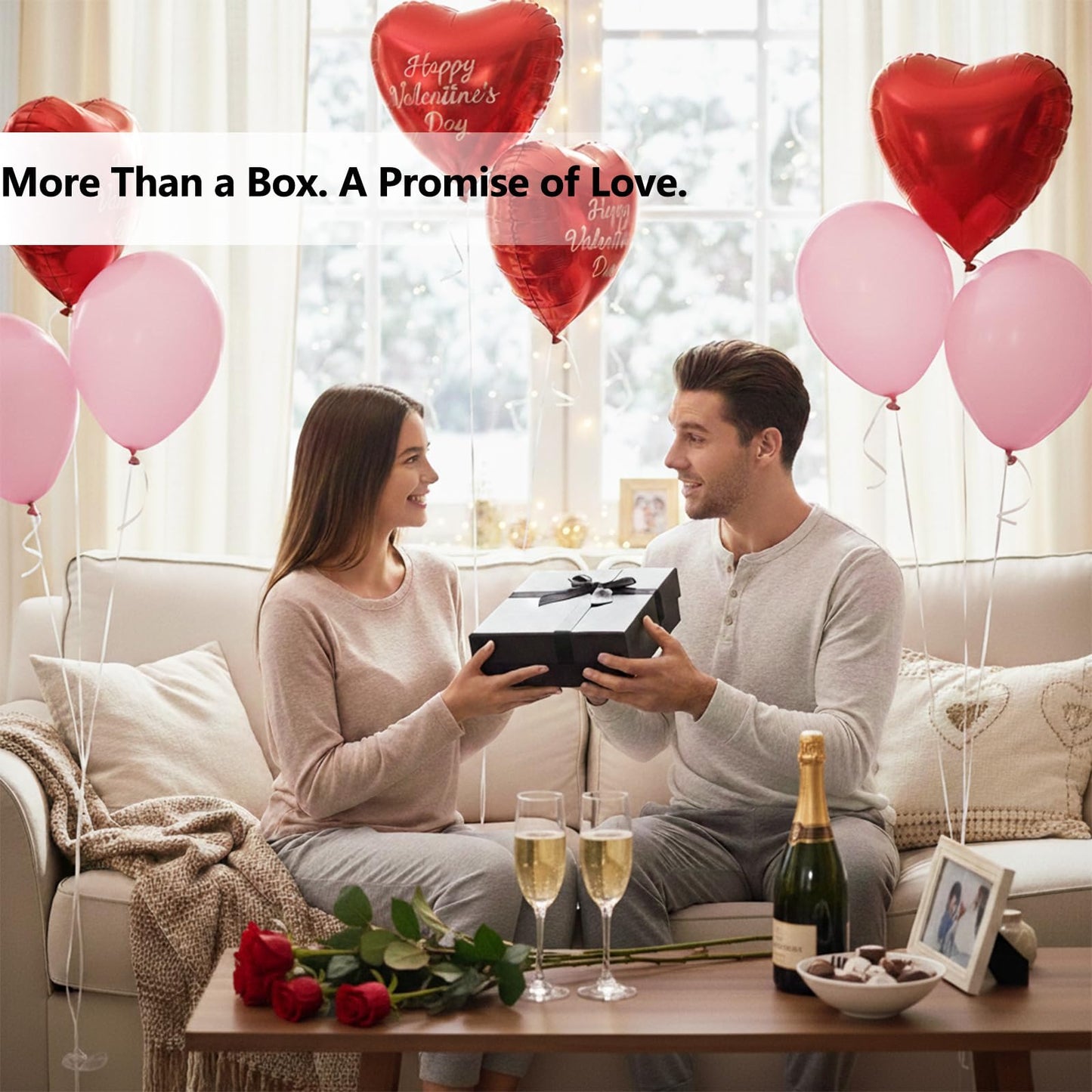 Giftilious Black Gift Box with Lids – A set of 4 Elegant Gift Boxes for Presents, Sturdy Nesting Design for Valentine's Day, Anniversaries, Birthday, Wedding, Ready to Gift – No Assembly Required