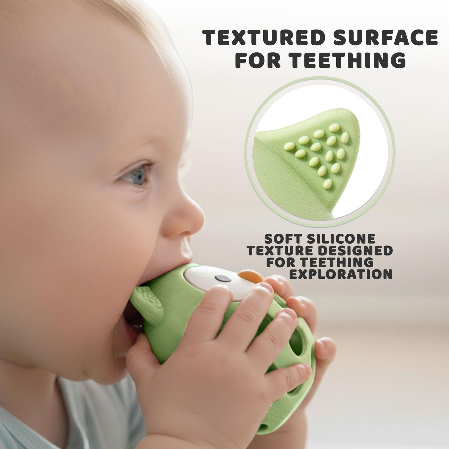 Baby’s Way Teething Toy – Owl Silicone Teether Toy & Rattle Ball for Babies 3–6 Months Toys for 6–12 Months – Baby Teething Relief, Silicone Teethers for Babies