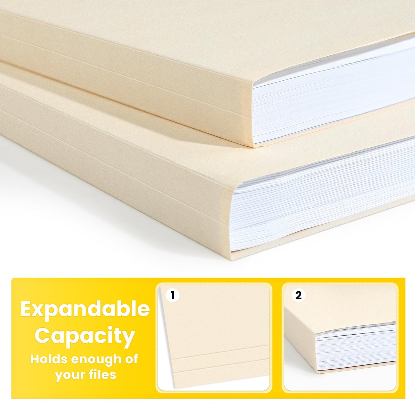 SUNEE Manilla Folders Letter Size (8.5 x 11 inches), 250 Per Box, 1/3 Cut Tab for Easy Labeling and Organization, Durable Standard Paper for Home, Office, School Filing