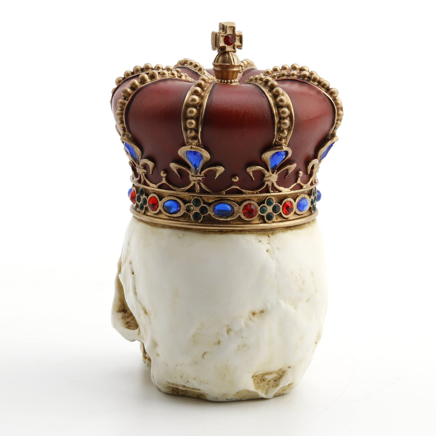 Veronese Design 4 3/8" Dreaded Monarch Skull Resin Sculpture Hand Painted Figurine