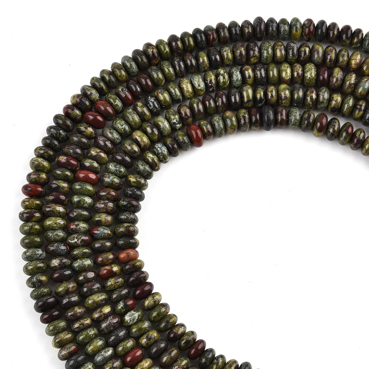 155pcs 4x2mm Natural Dragon Blood Jasper Disk Rondelle Spacer Stone Semi Precious Gemstone Loose Beads for Jewelry Making 15 Inch