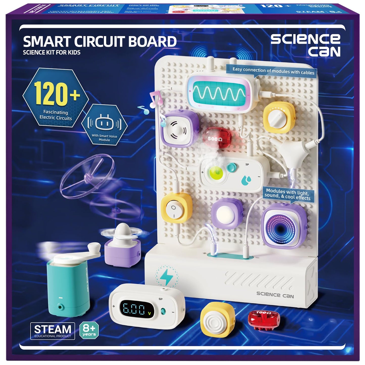 Science Can STEM Toys for Ages 8-13, Circuit Board with Smart Voice Control, Electronics Exploration Kit 120+ Circuit Projects, Educational Stem Kits for Kids Age 8-10