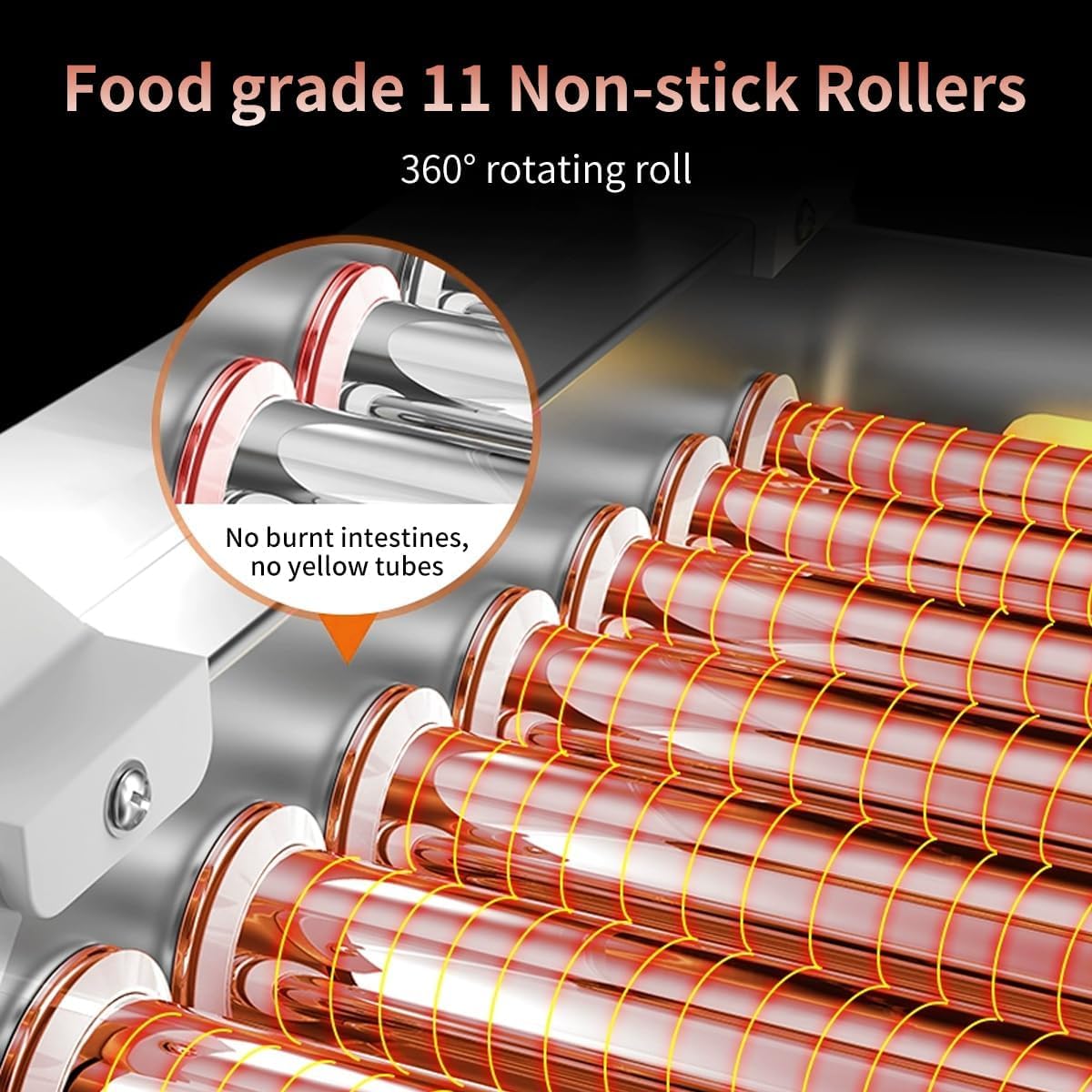 1670W Hot Dog Roller Grill with 11 Rollers, 30 Hot Dog Capacity, Dual Temp Control, Stainless Steel, Dust Cover, LED Light,Commercial & Home Use (Red-Black)