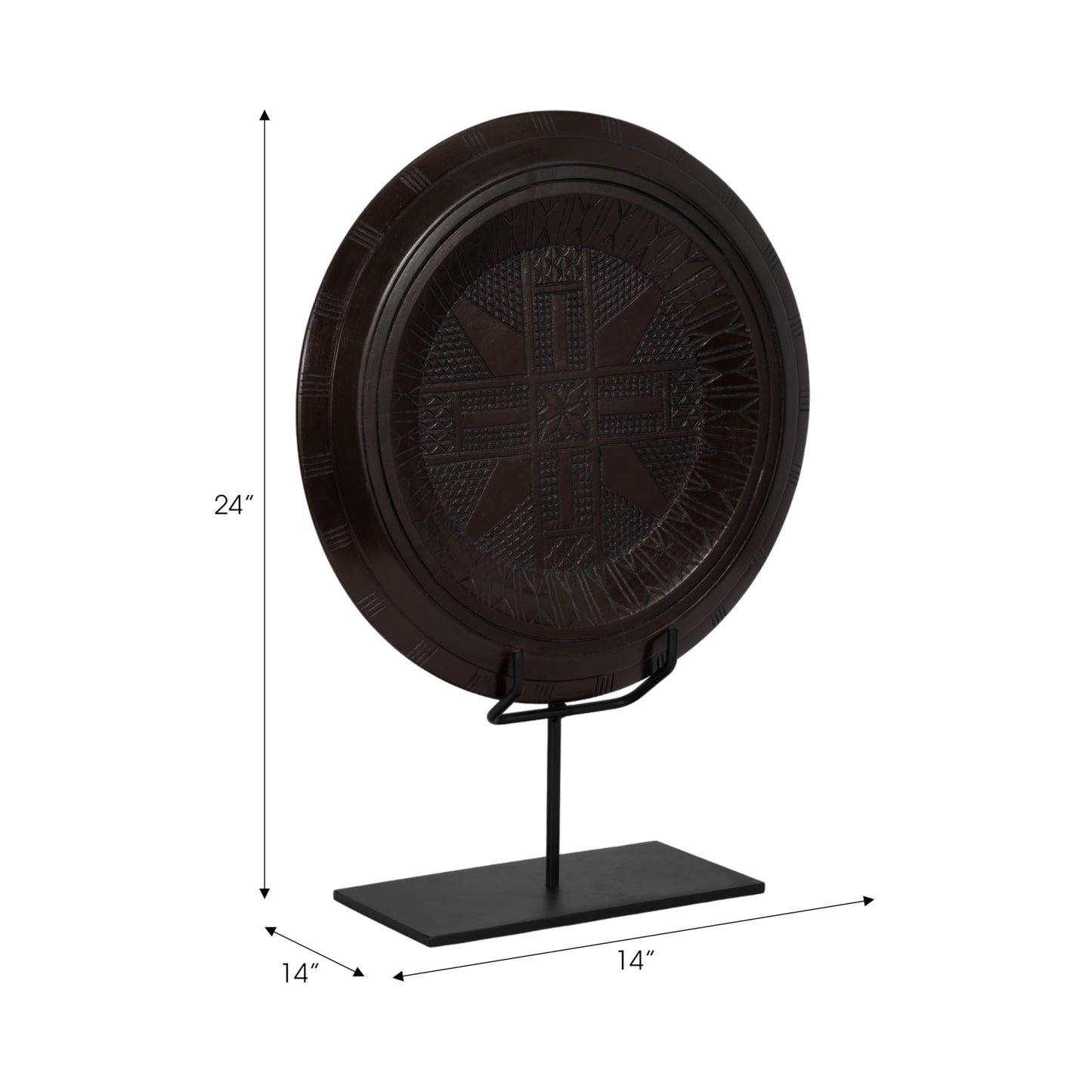 Sagebrook Home Boho Decorative Sculpture - Handcrafted Wood & Metal Artwork - Rustic Tabletop Accent for Home & Office - Stylish Living Room & Bedroom Decor - 24" Brown