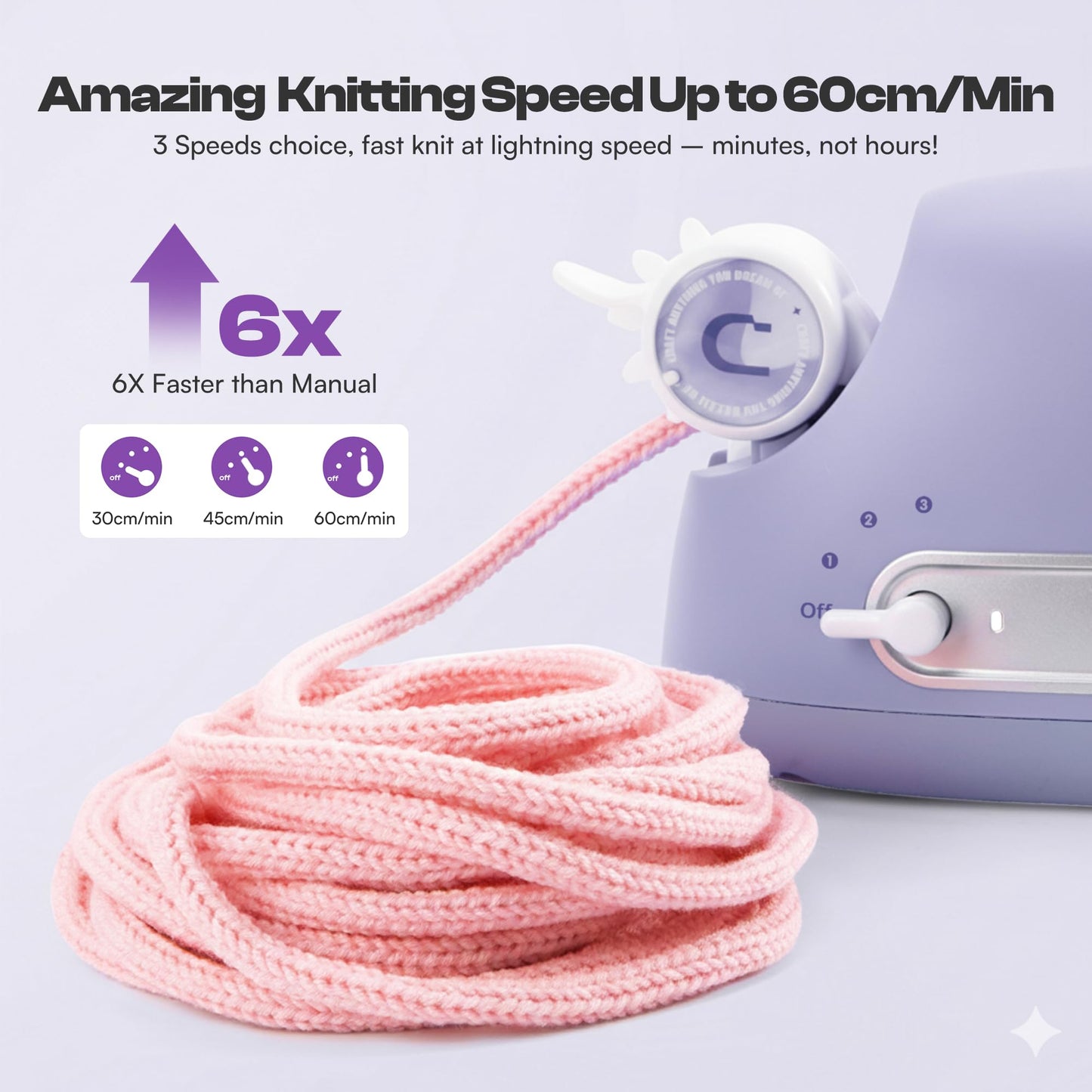 Caydo Automatic i Cord Knitting Machine Pro, Electric iCord Knitter for Fast DIY Handmade Crafts, Hands-Free Yarn Knitter to Make Flower Handicrafts & Romantic Gift, Ideal Present for Crocheters
