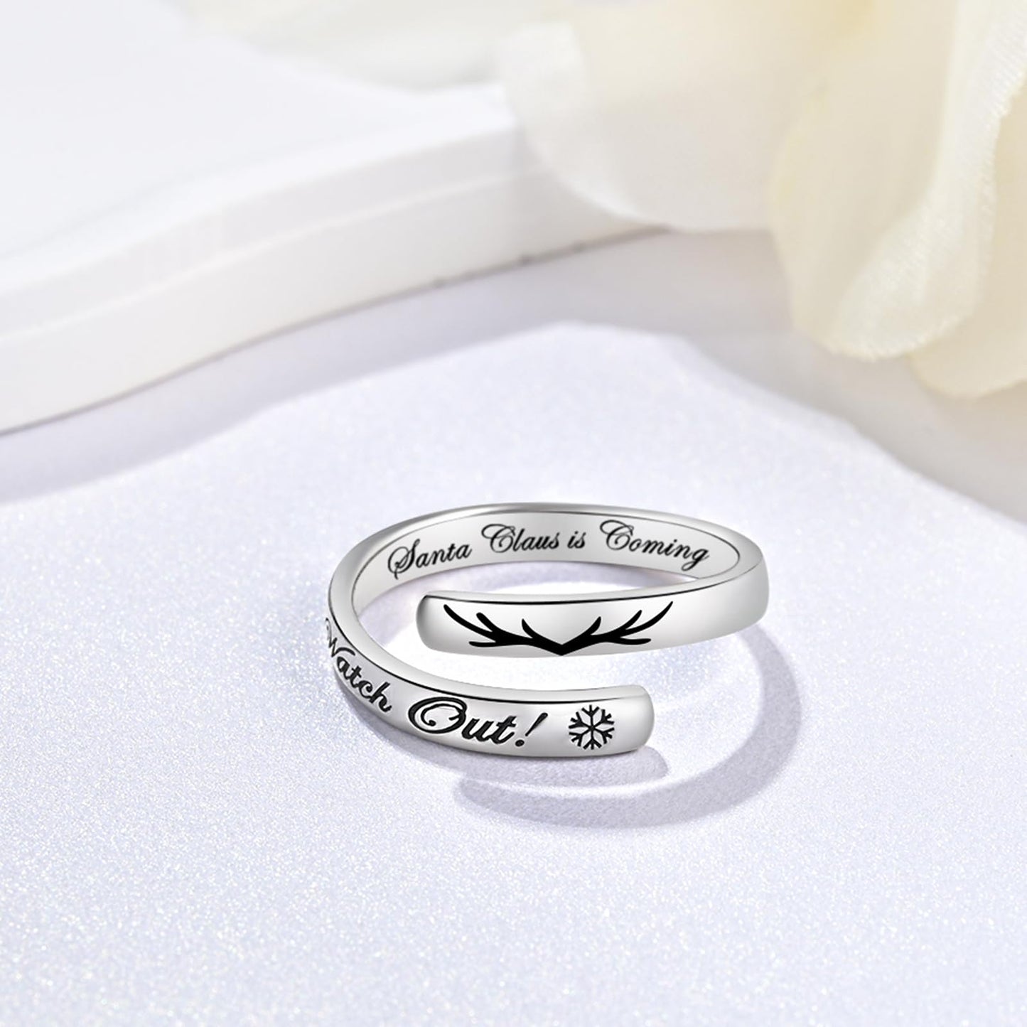 JXJL S925 Sterling Silver Inspirational Jewelry Rings Adjustable Ring Personality Encouragement Gift for Teens Women