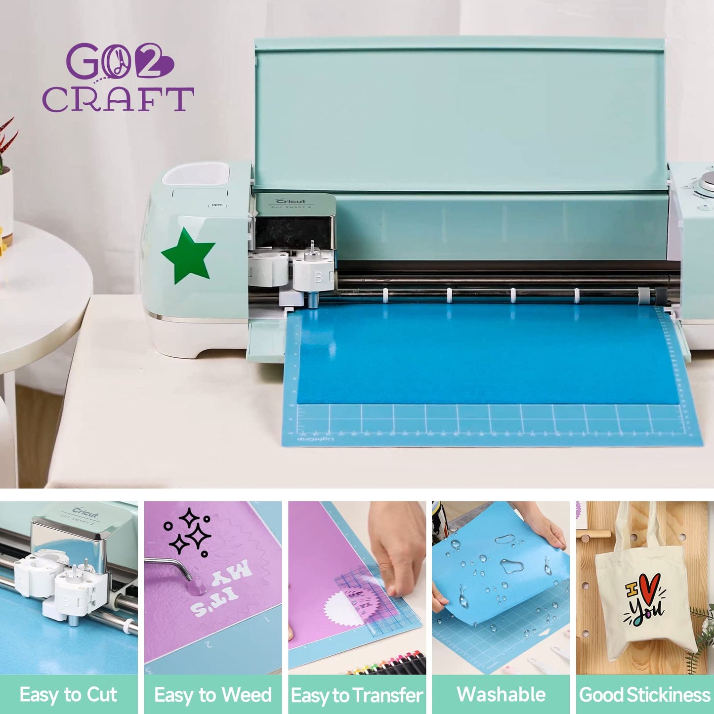 GO2CRAFT All-in-One Accessories Bundle, 90Pcs Ultimate Tools and Accessories with Vinyl, Weeding Tools, Transfer Tape, Crafting Starter Kit