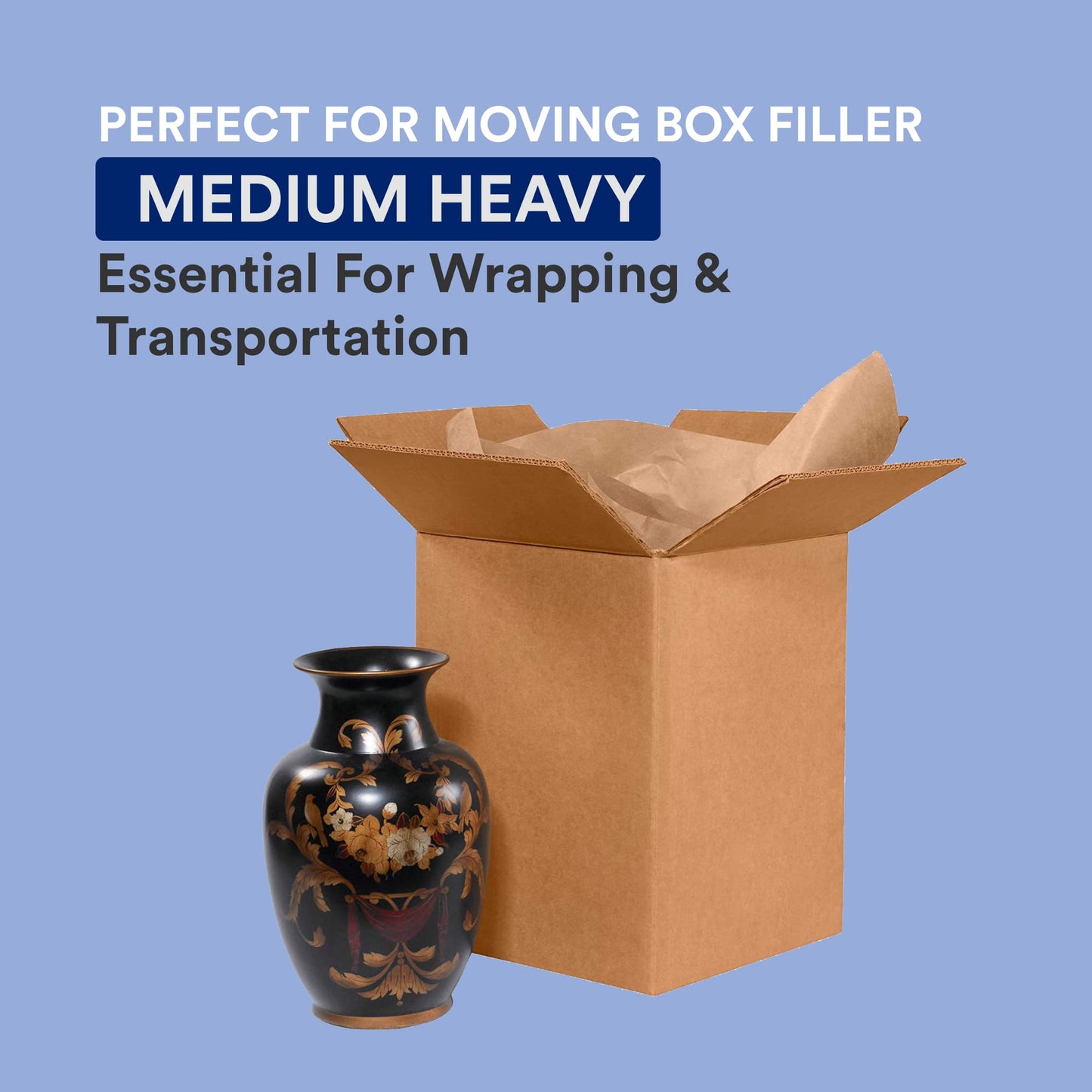 Box USA Moving Paper Rolls Kraft, 12" x 1200' 1-Pack | Recycled Paper Roll for Packing, Shipping and Storage