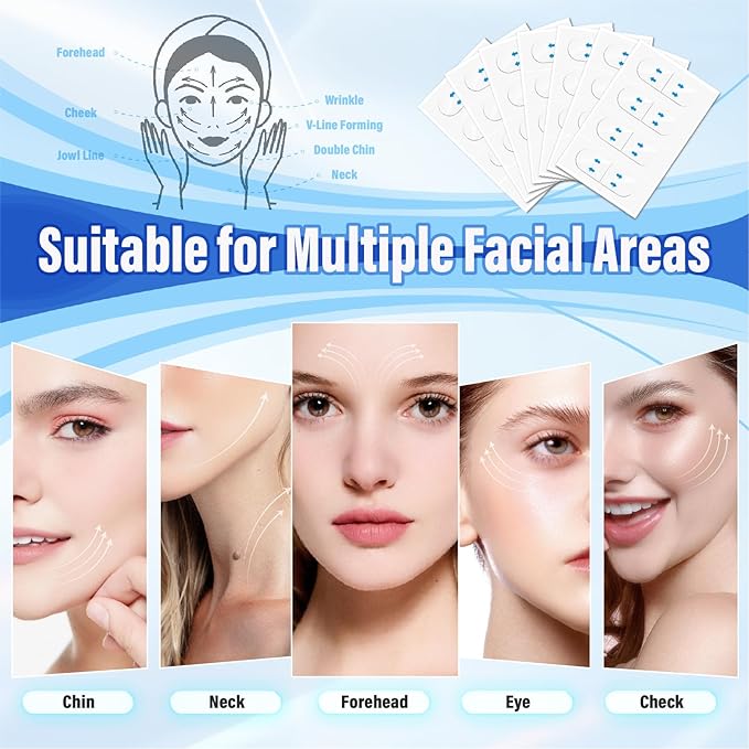 Face Lift Tape, Face Lift Tape Invisible, Face Tape Lifting Invisible, Face Tape Instantly Lifts Sagging Skin Around The Face, Hides The Double Chin and Creates A v-Shaped Face 128PCS