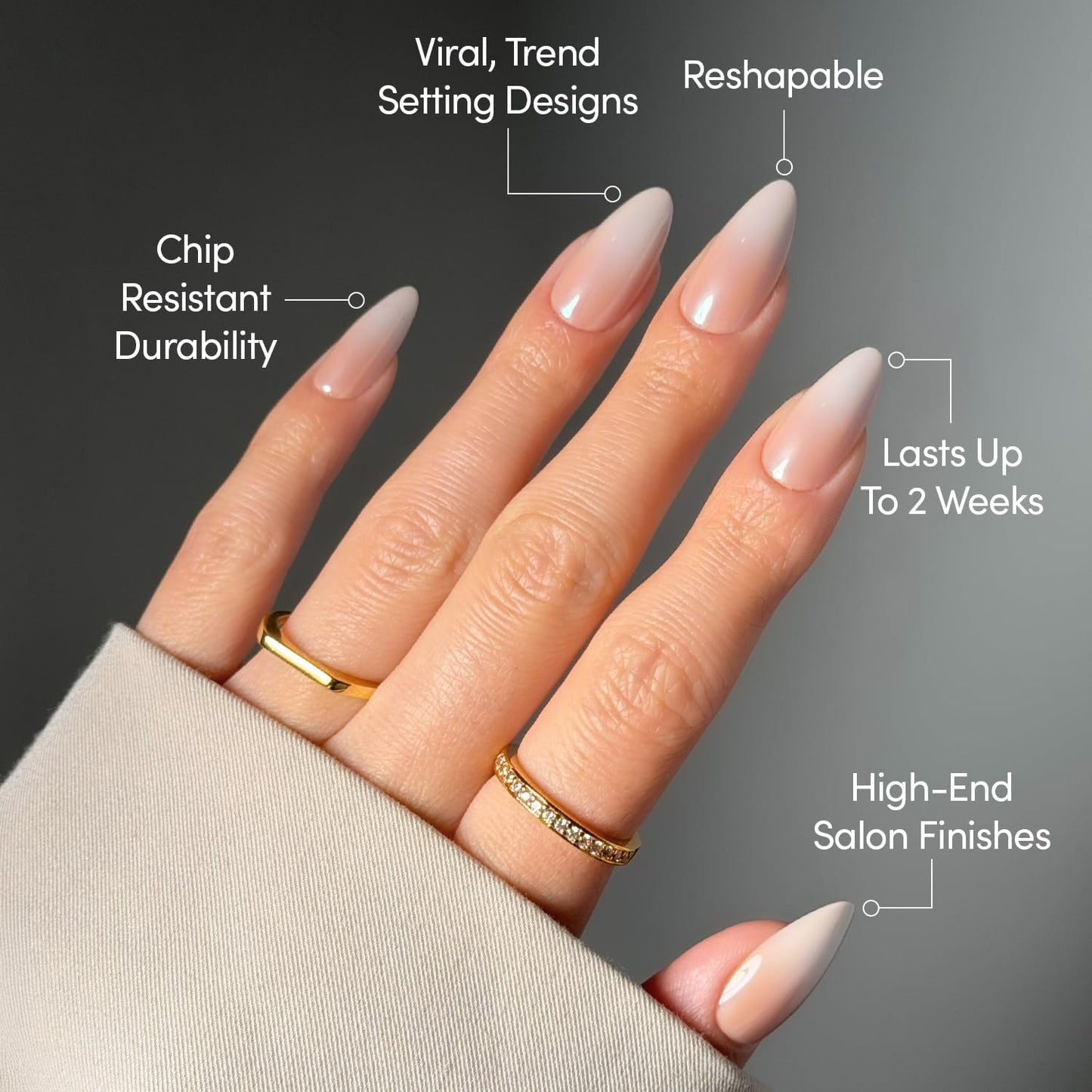 Glamnetic Medium Almond Press-On Nails Bundle -