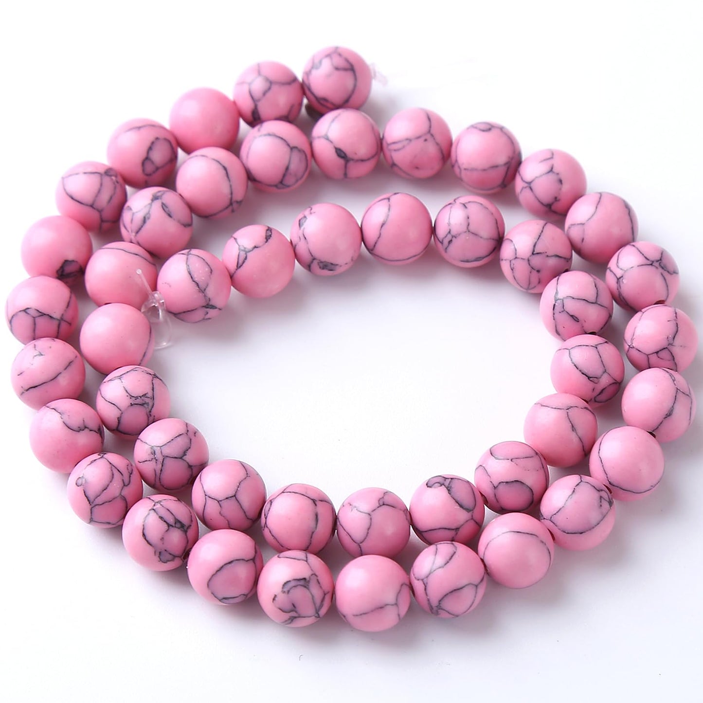 45pcs 8mm Pink Turquoise Beads Natural Stone Round Loose Spacer Beads for Jewelry Making DIY Bracelet Necklace 1 Strand 15inch