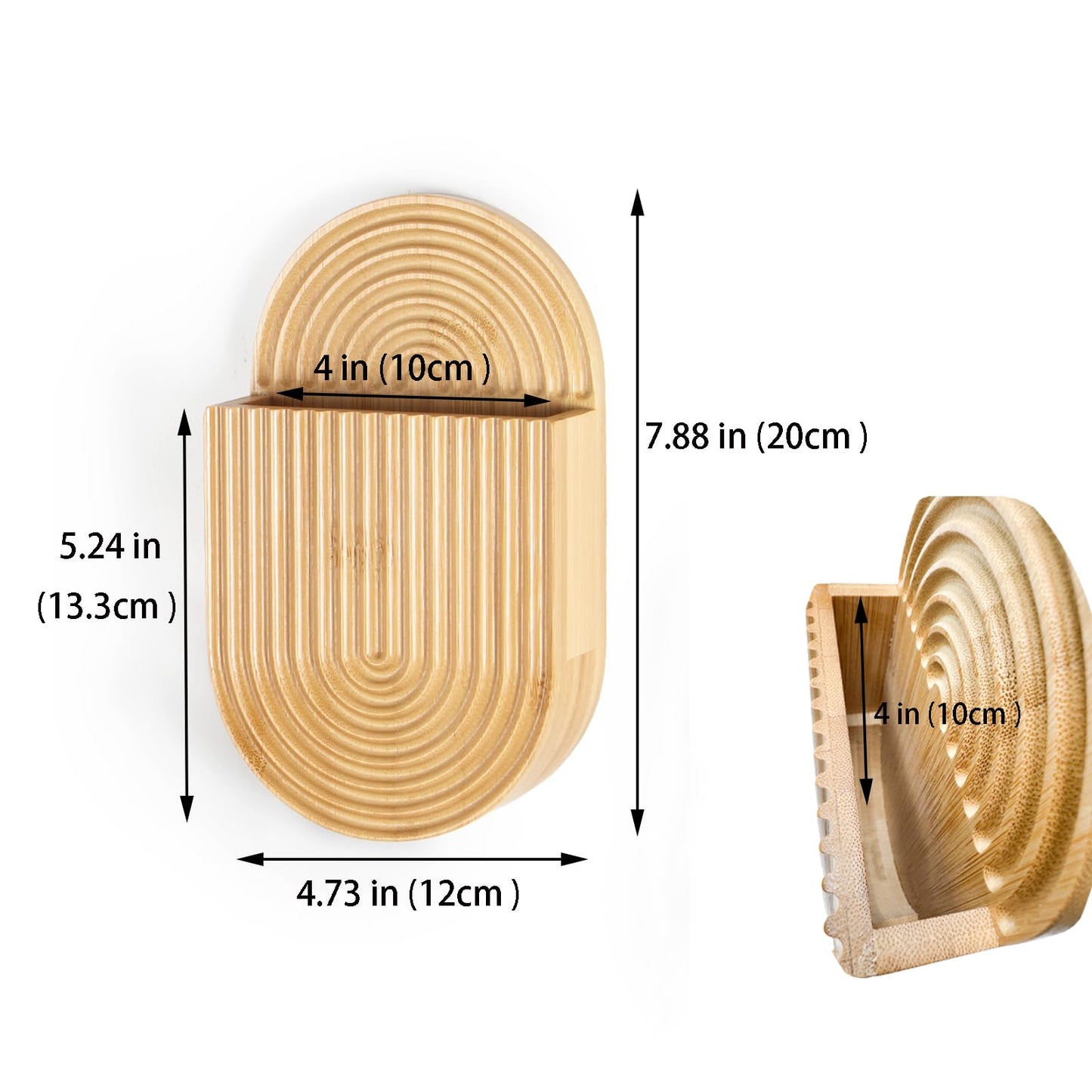 Aimto Wooden Wall Vase Set of 2, Bamboo Boho Wall Decor Planters Holder for Indoor Plants, for Entryway, Hallway, Bathroom, Living Room, Dining Room